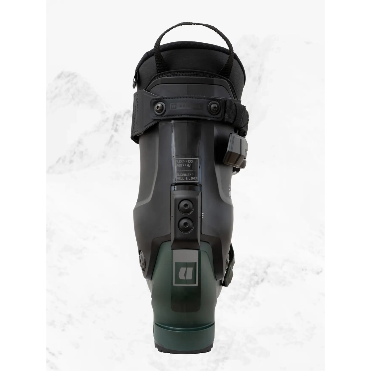 AR ONE 130 MV Lunettes de ski, fermeture rapide, tige, déambulateur, longueur de chaussure, chaussure de ski, bottes de ski, noir, semelle en caoutchouc, boucle