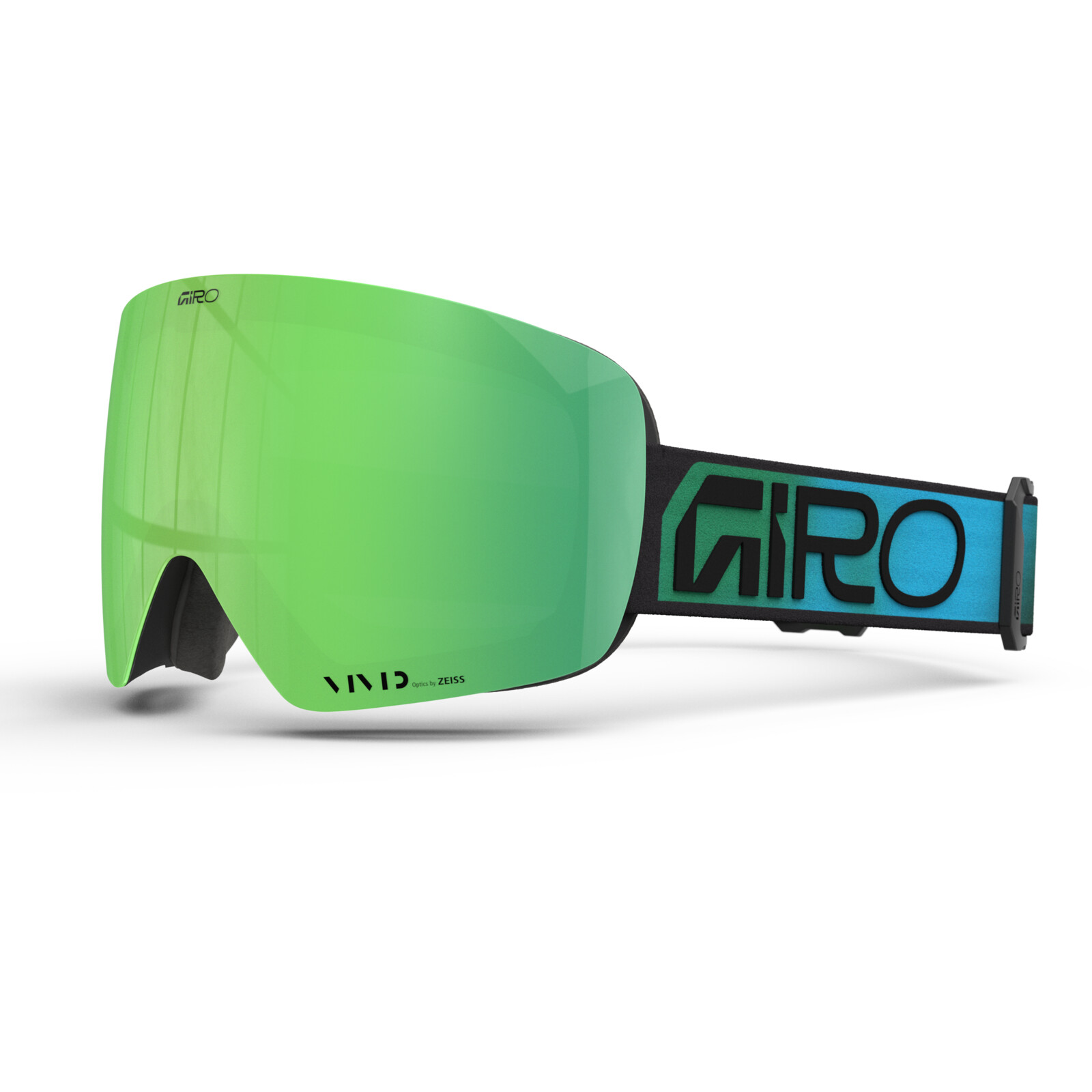 Schneeski-Goggles, Grüne Linse, Gogglesriemen, Hyper-Tele, ZEISS Gläser