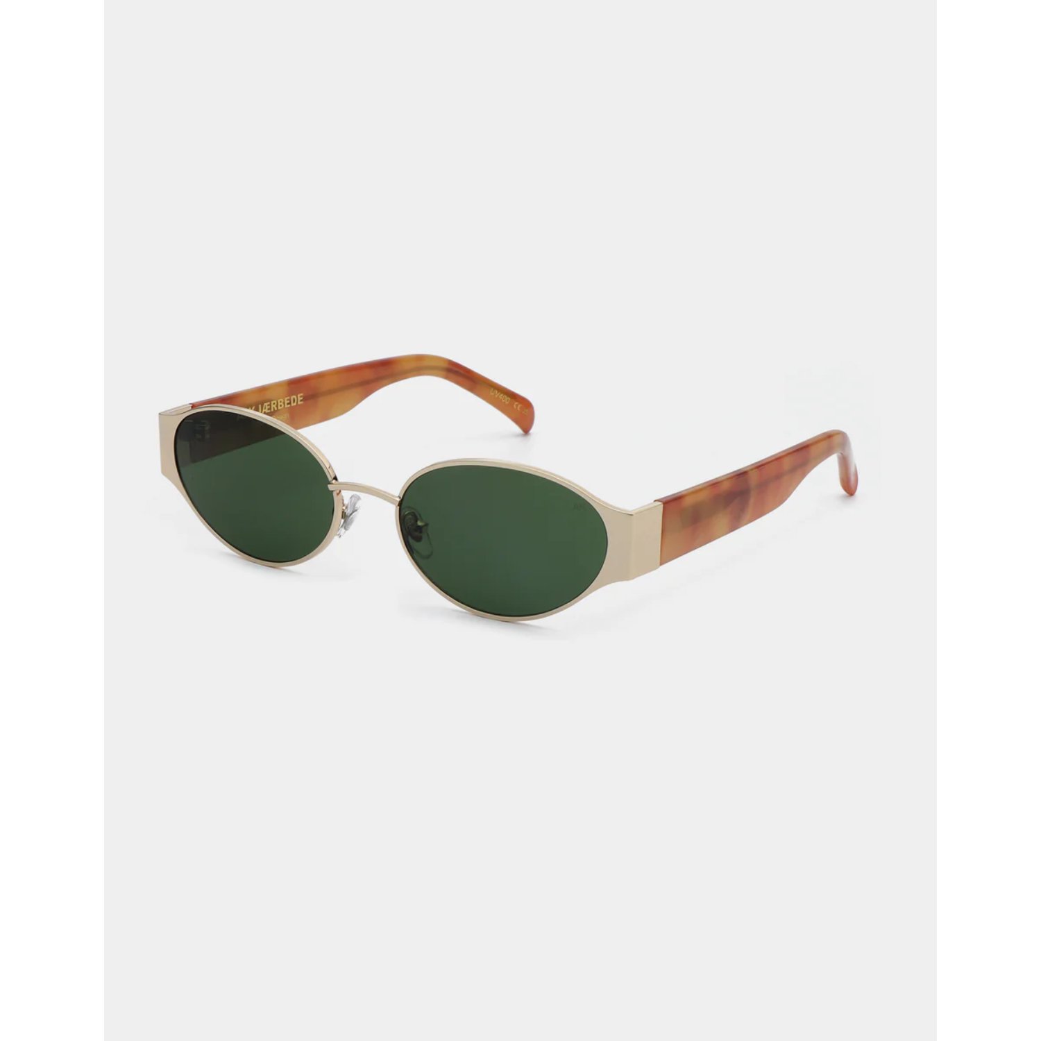 Bella Lunettes de soleil, verres ronds, monture en corne, verres verts, monture en plastique