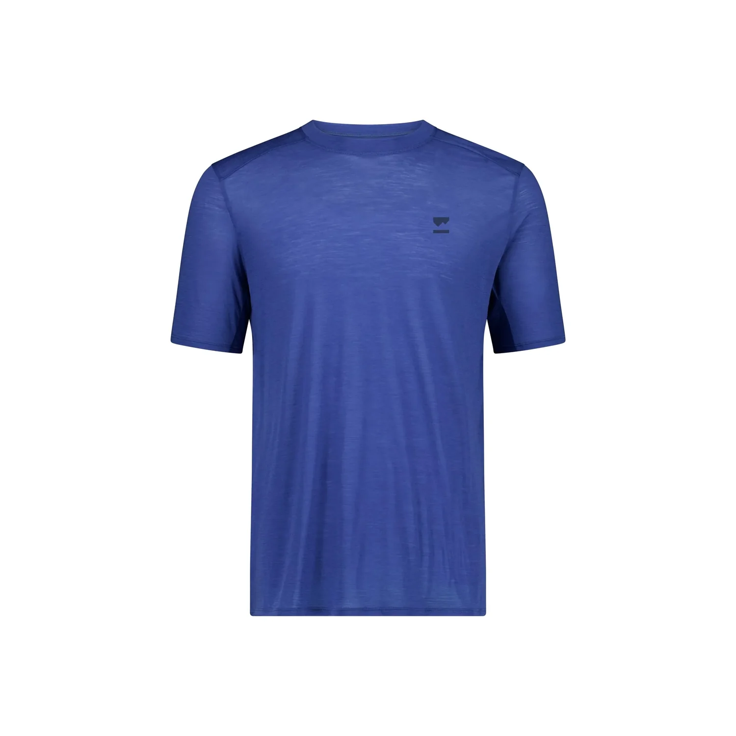 T-shirt à manches courtes, col rond, bleu, aspect chiné