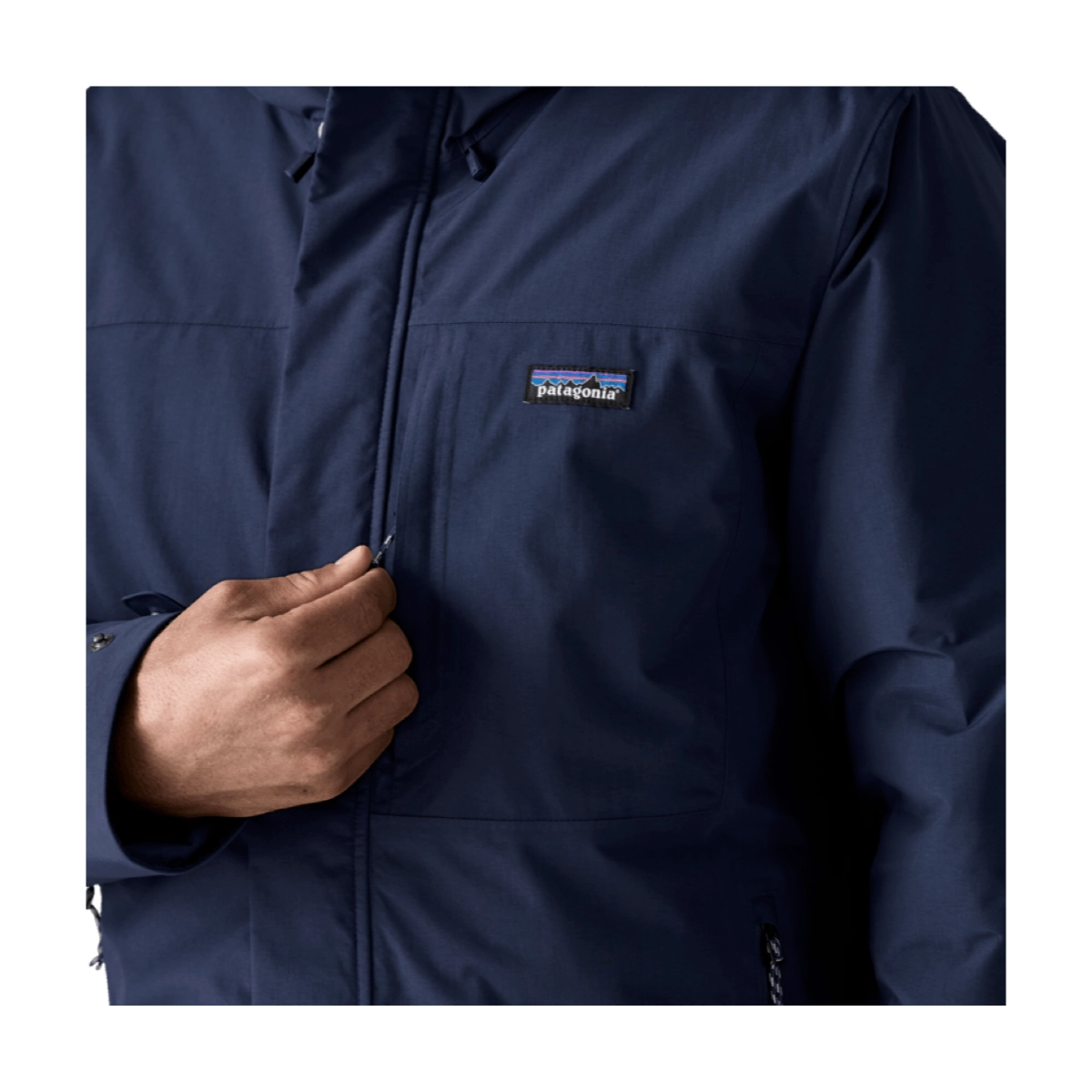 M'S Windshadow Parka Regenjacke, Navy, Reißverschluss, Logo-Patch, Kragen