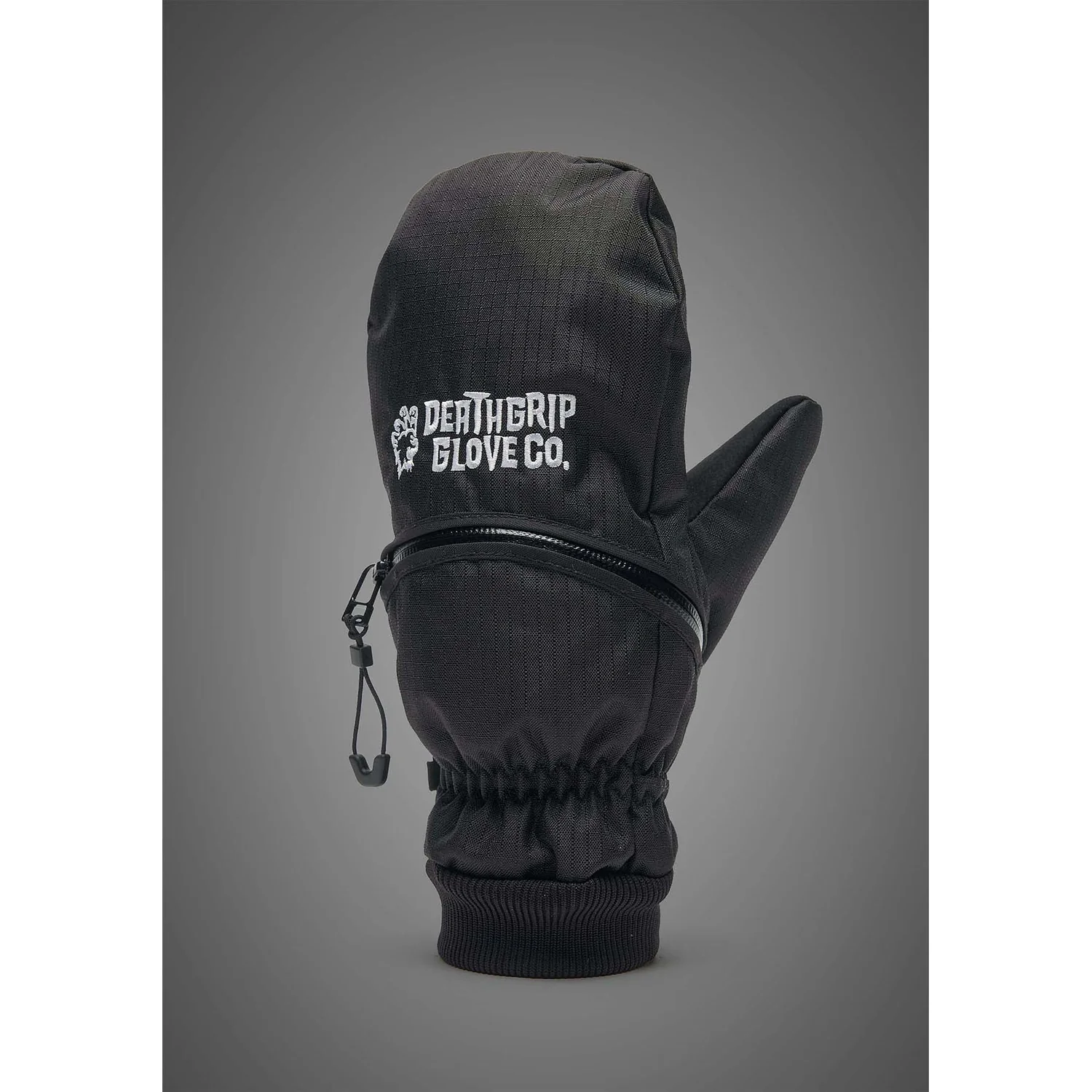 Ghoul Mitt 26 au milieu, laine, noir, gant, Zipp, gant, gant d'hiver, matière : nylon, noir, Zipp, moufle, noir, gant en tissu, poche à Zipp, poignet côtelé