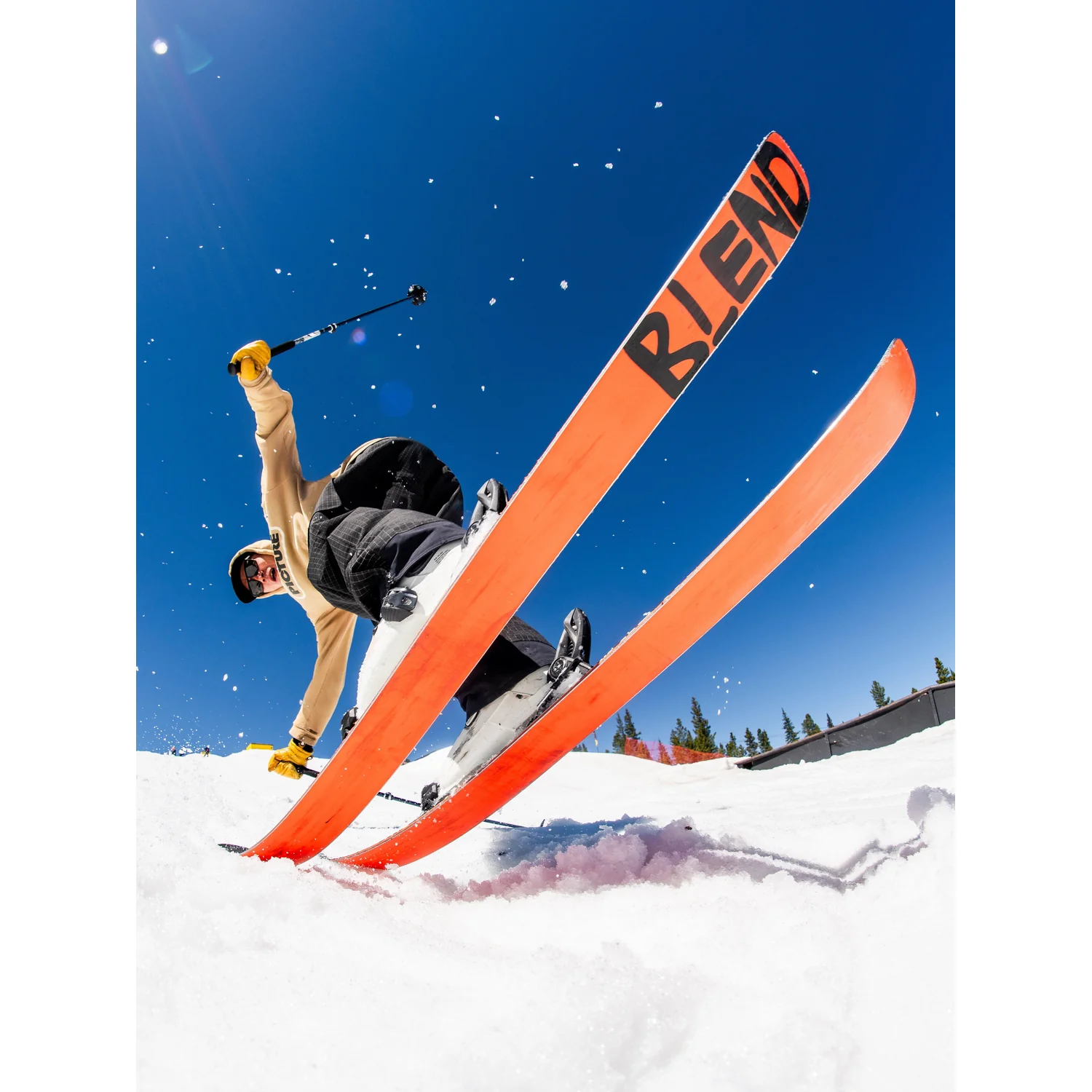 Blend Skifahrer, Ski, Orange, Schnee, Skibrille