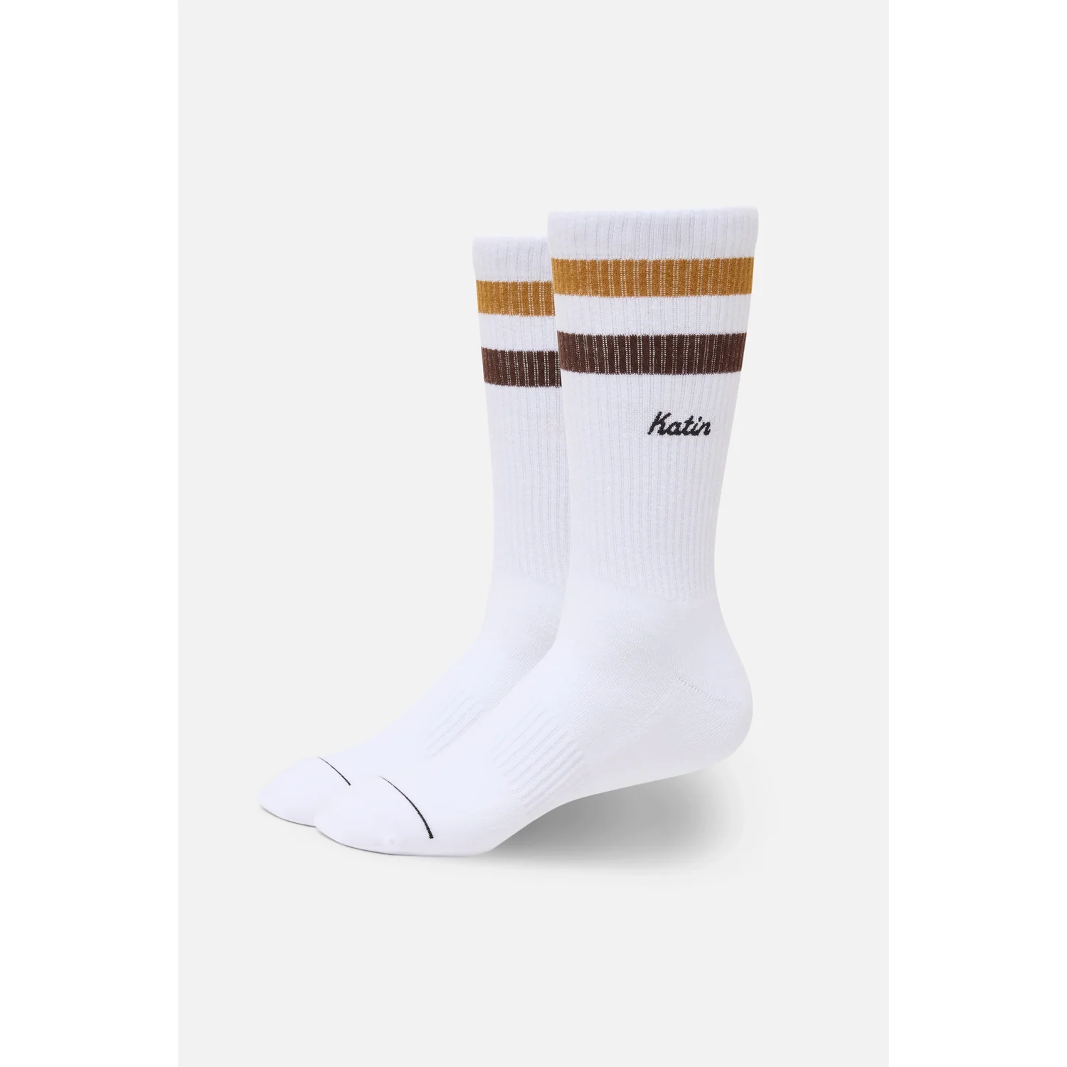 Felix Sock Sportsocken, weiß, Rippenstrick, gestreift, Crew-Socken