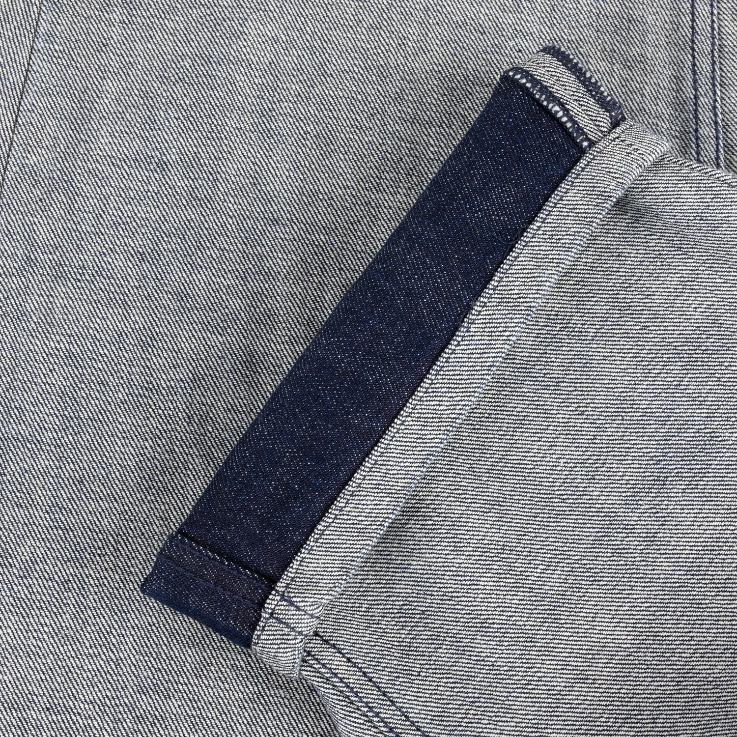 Jeansstoff, Grauer Denim, Umschlag, Kontrastnaht
