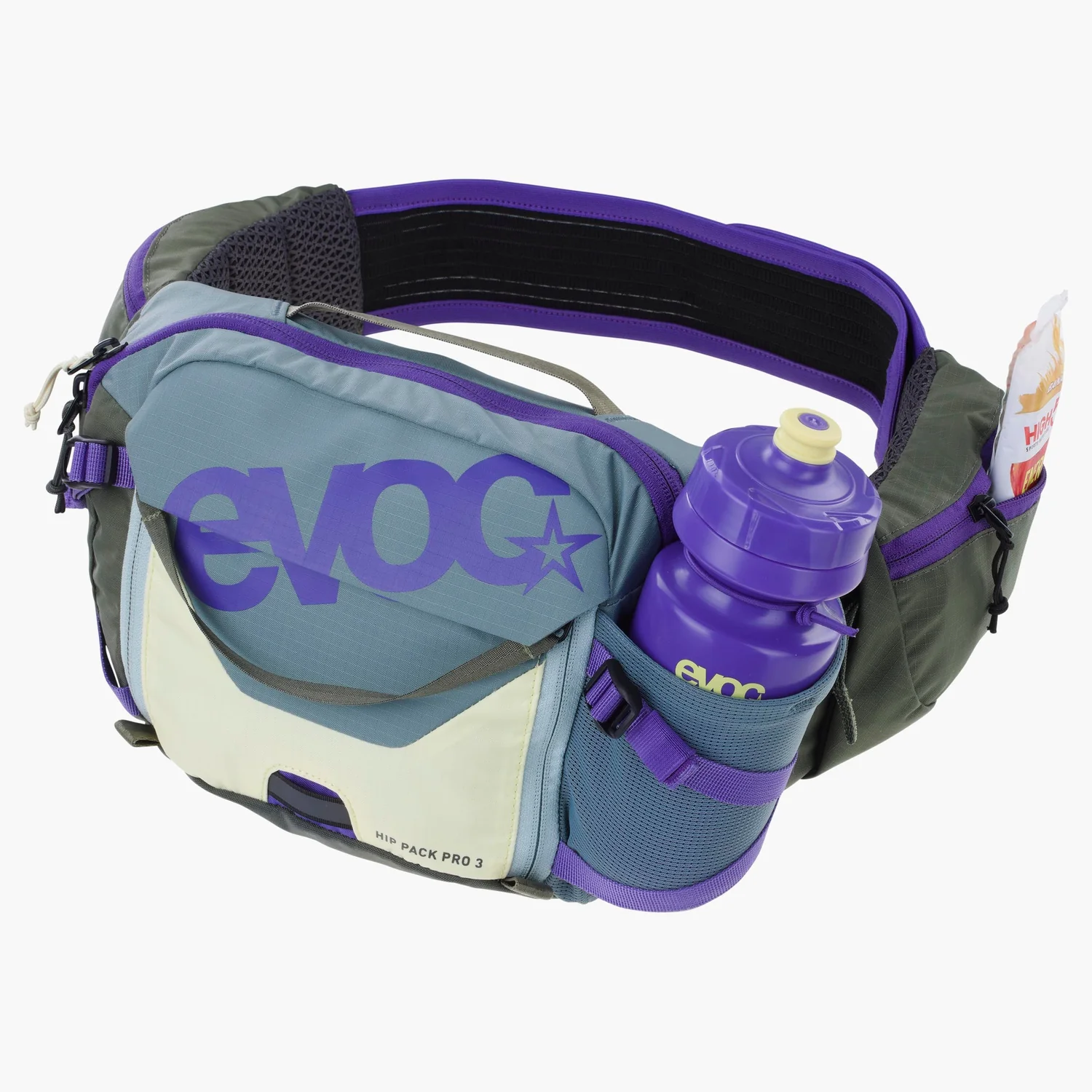 Hip Pack Pro 3L +Bld Hüfttasche, Trinkflaschenhalter, Netzfach, Blau-violett, Verstellbarer Gurt