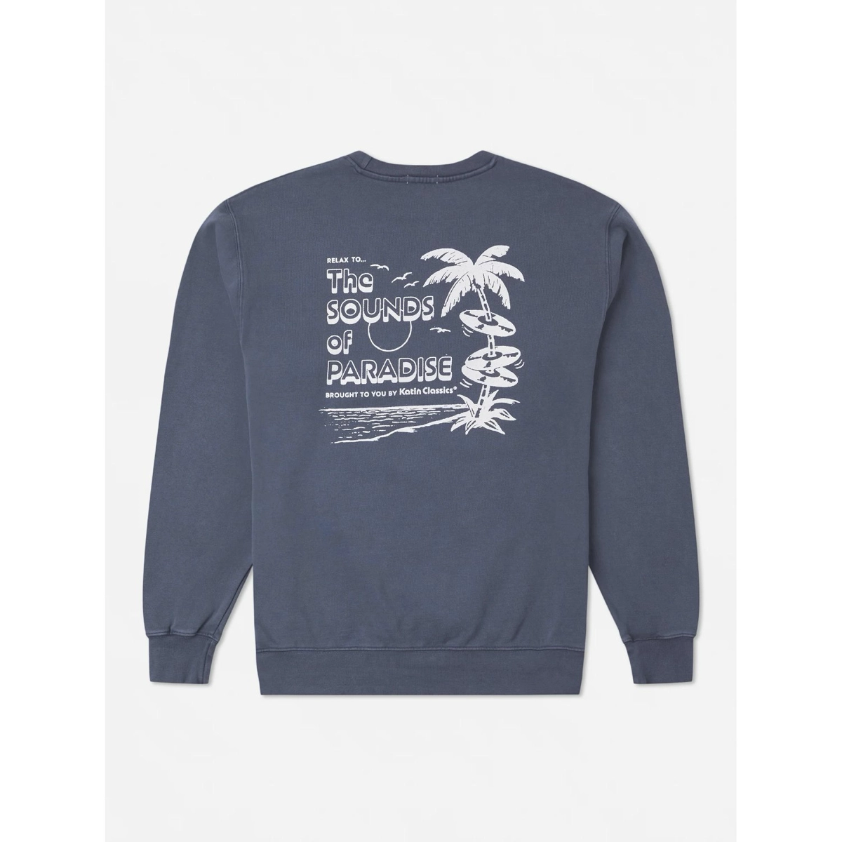 Pull, col rond, manches longues, bleu, imprimé graphique