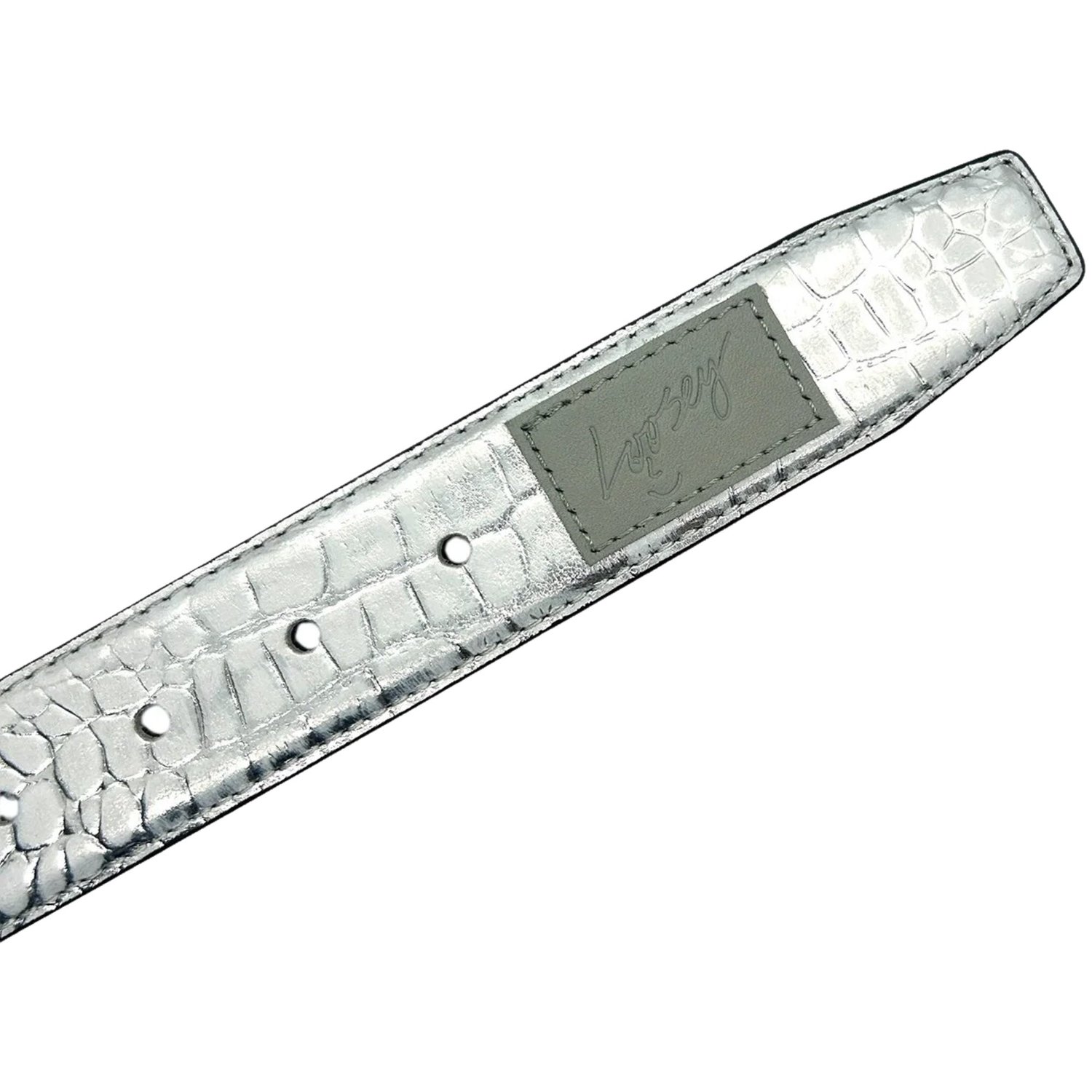 Bracelet de montre, bracelet en cuir, imprimé crocodile, gris, trou de fermeture
