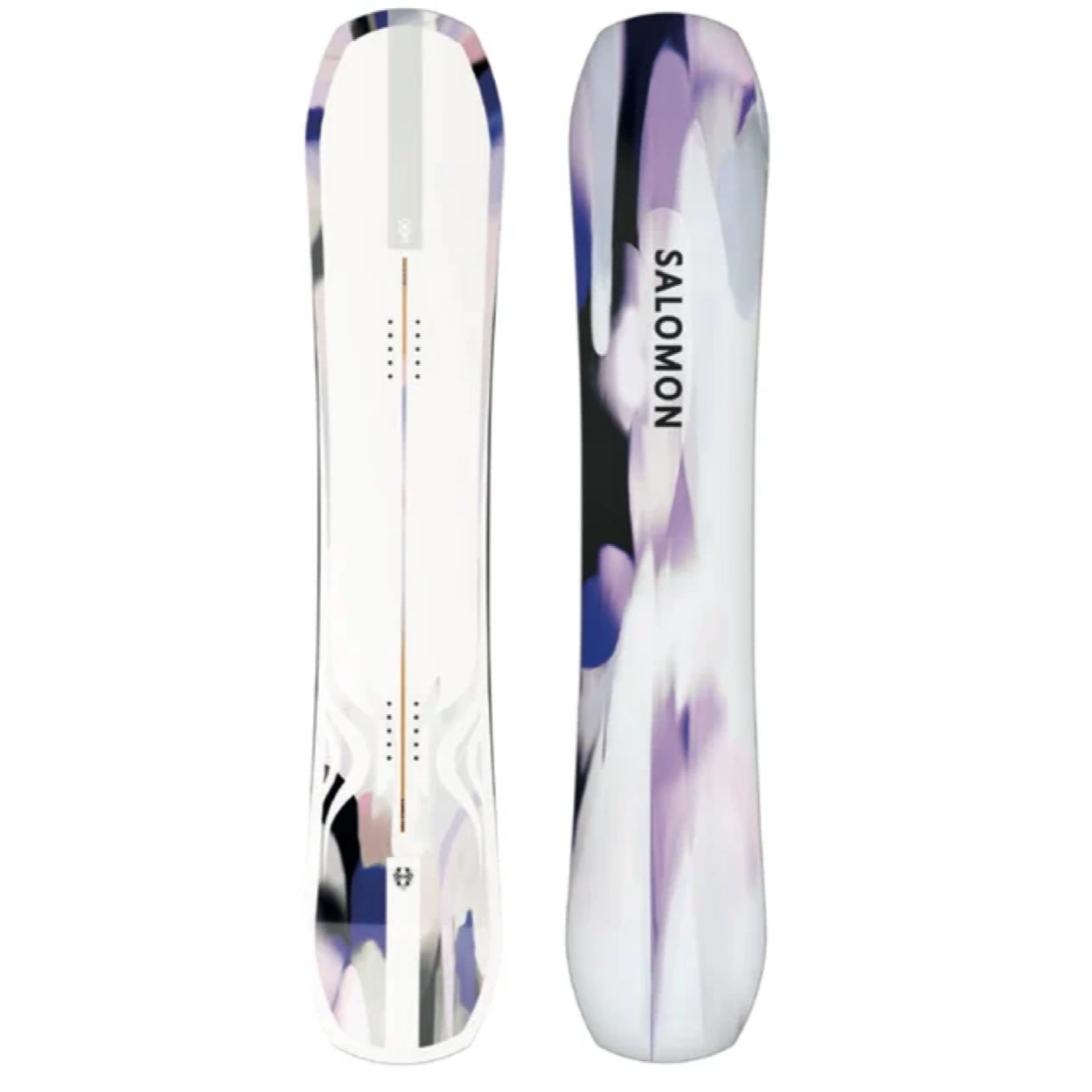 Snowboard, Snowboard-Deck, Abstraktes Muster, Lila-Weiß, Salomon-Marke nicht angegeben