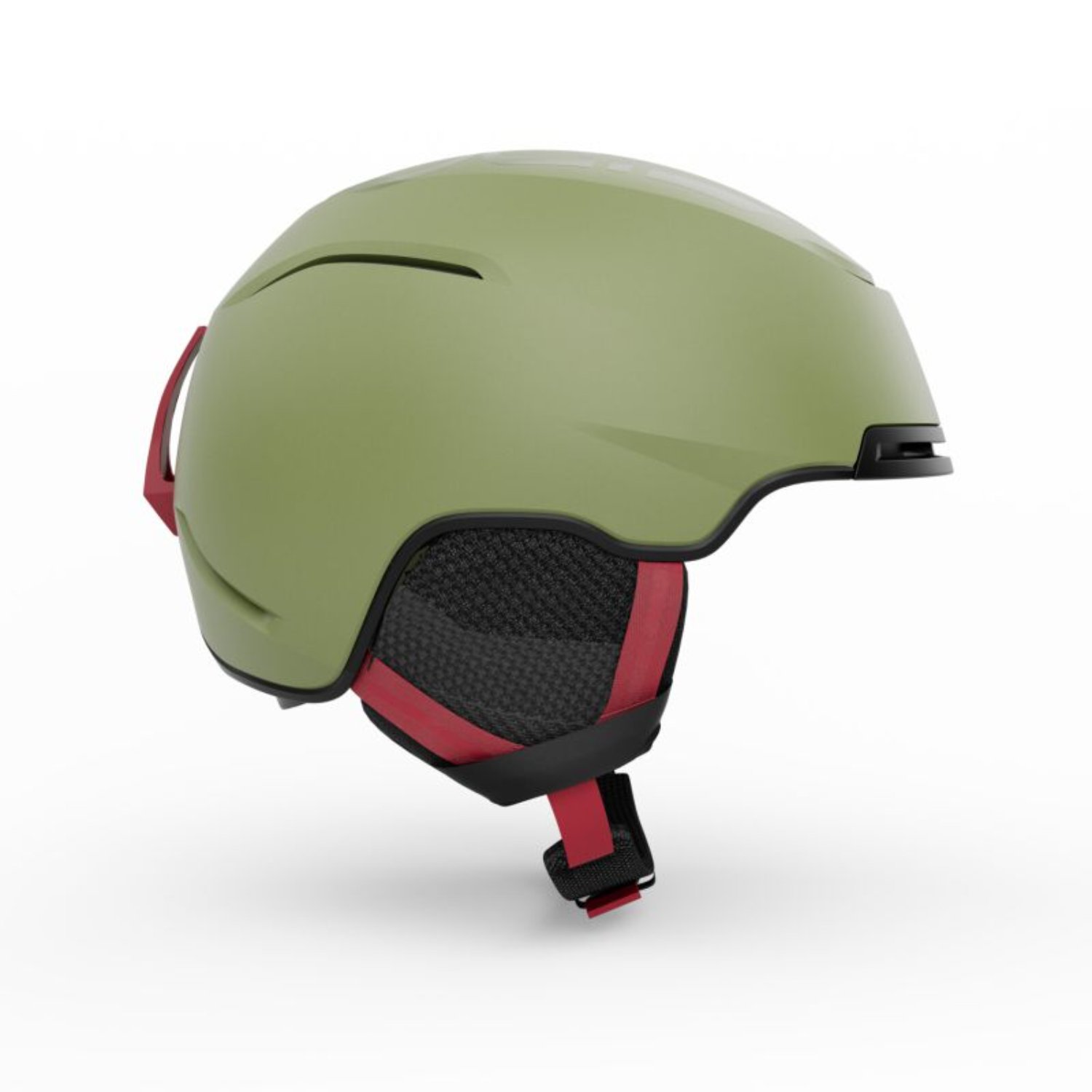 casque, casque de ski, vert olive, sangle réglable, protection auriculaire