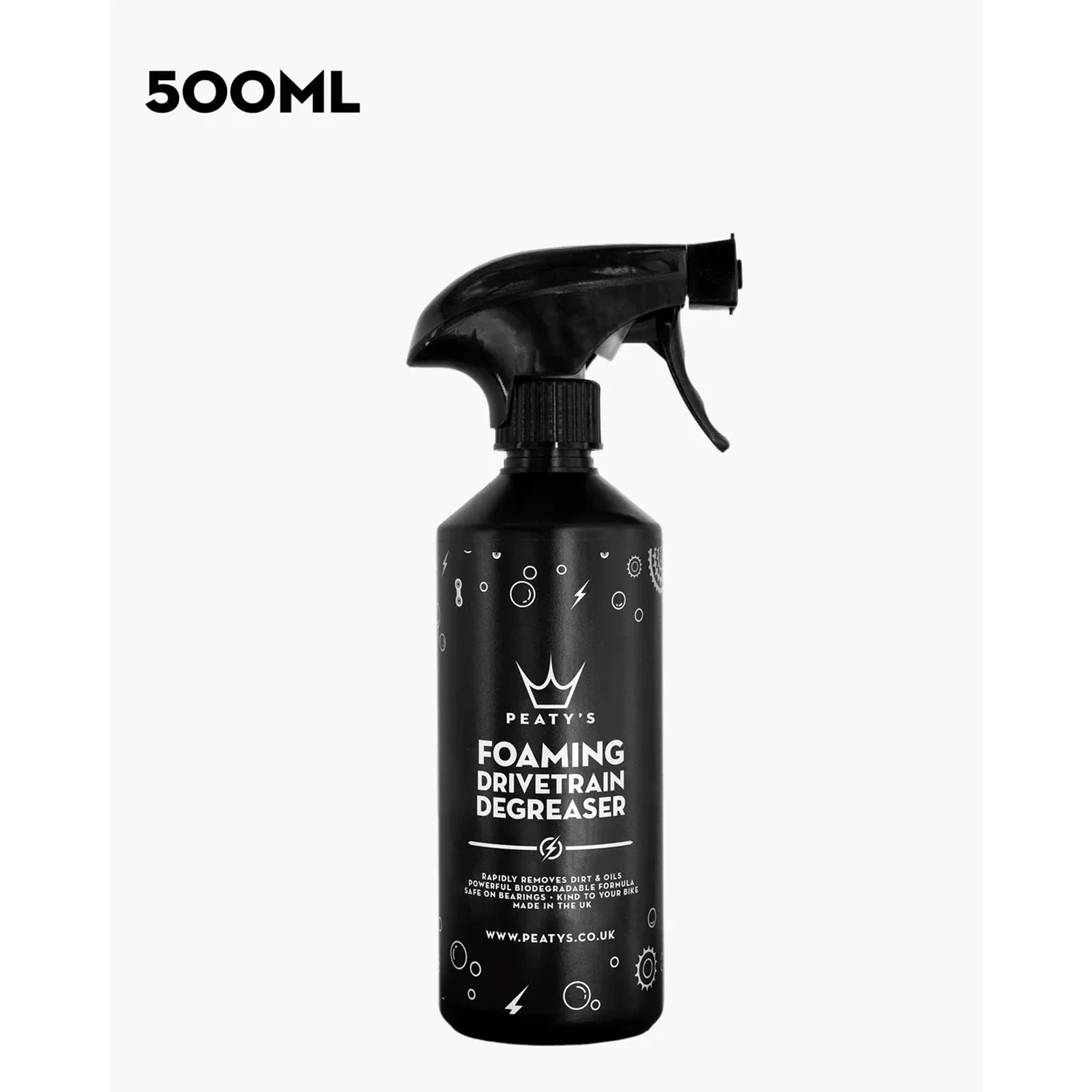 Foam drivetrain degreaser 500 Nettoyant pour transmission, nettoyant moussant, vaporisateur, noir, 500 ml