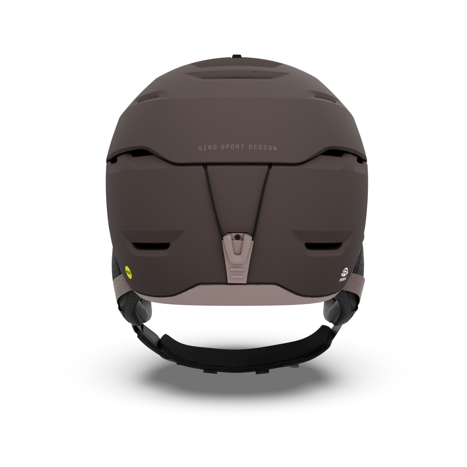 Skihut, brauner Helm, verstellbares Band, Belüftungsöffnungen, Giro Sport Design