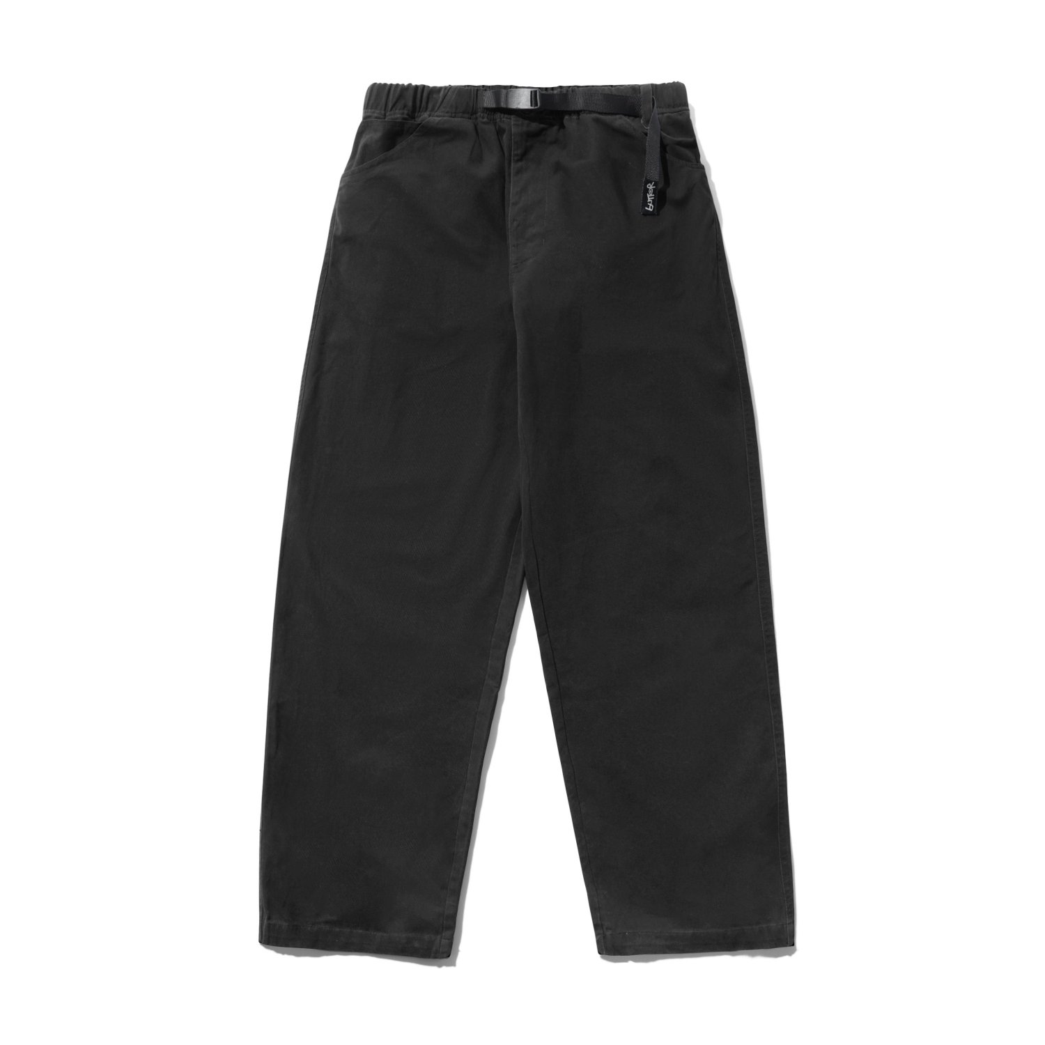 Pantalon, noir, cordon de serrage, coupe droite, ample
