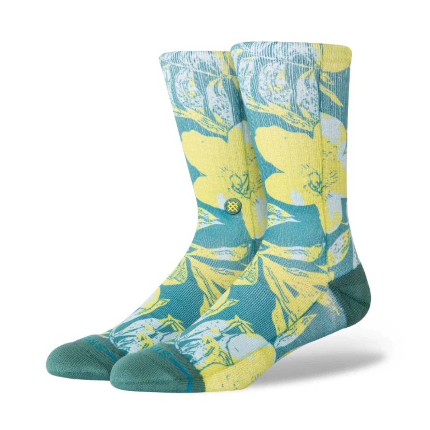 Chaussettes, motifs originaux, bleu, jaune, aspect tweed