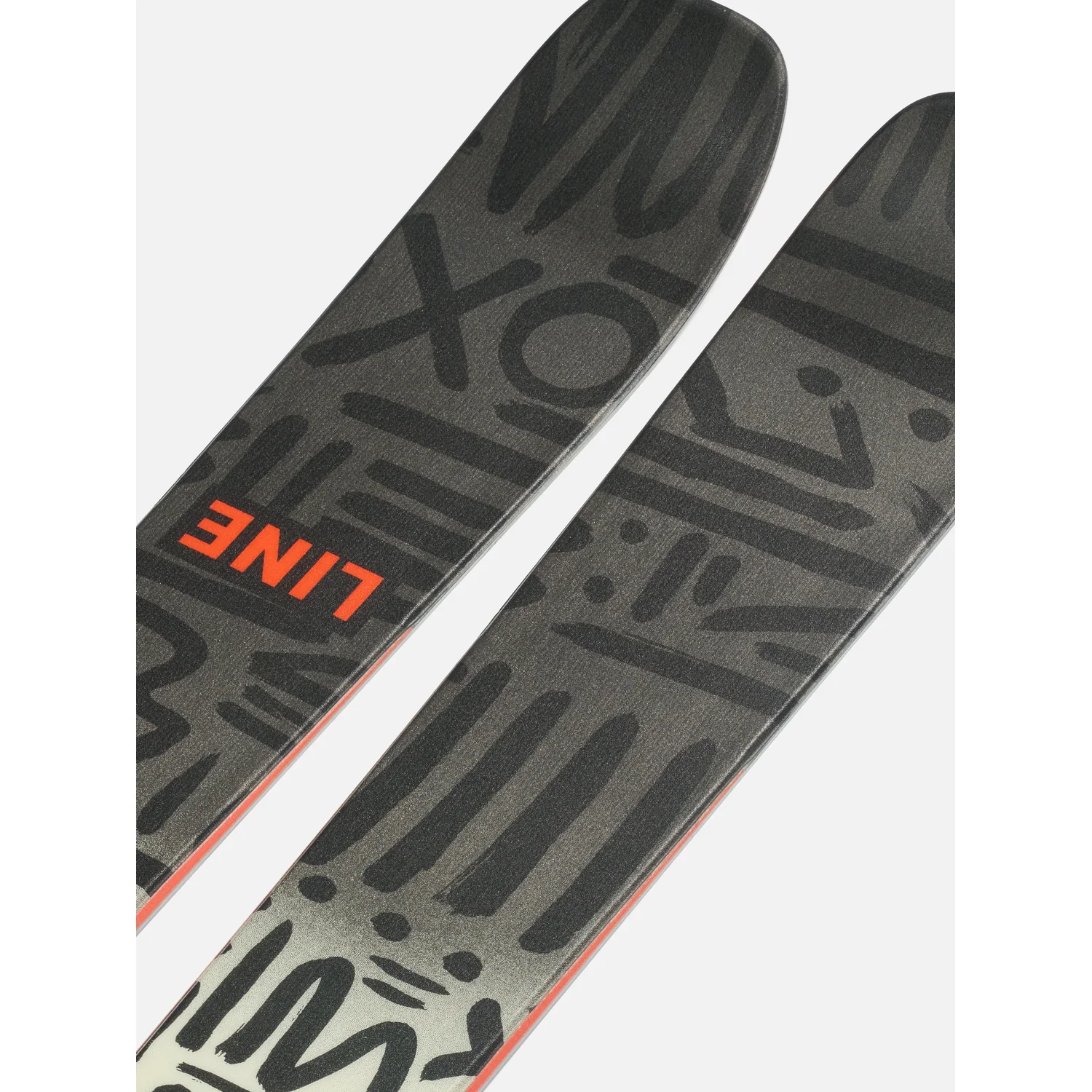 Blend Ski, Dunkelgrau, Schwarz-graues Muster, Rote Kante, Skioberfläche
