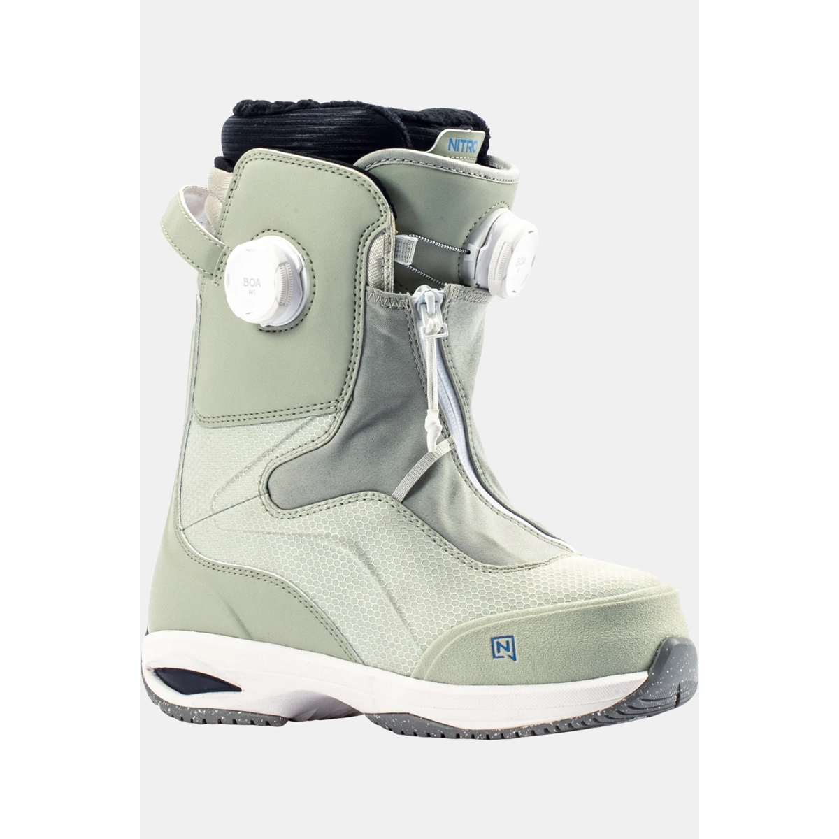 Fate BOA® W's Snowboard-Boot, Snowboard-Stiefel, Gummi-Pads, Reißverschluss, Graue Farbe, Stiefel, Outdoor, Grau, Membran, Schnürung