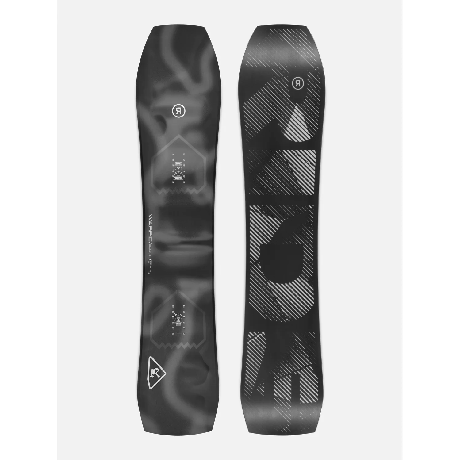 Snowboard, schwarz, Freestyle-Board, Rocker-Profil, grafisches Muster