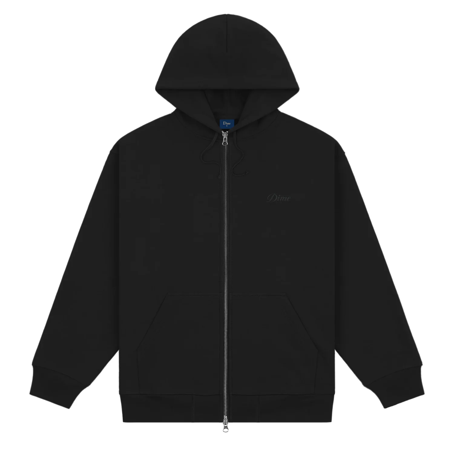 Dime Cursive Zip-Hoodie Black