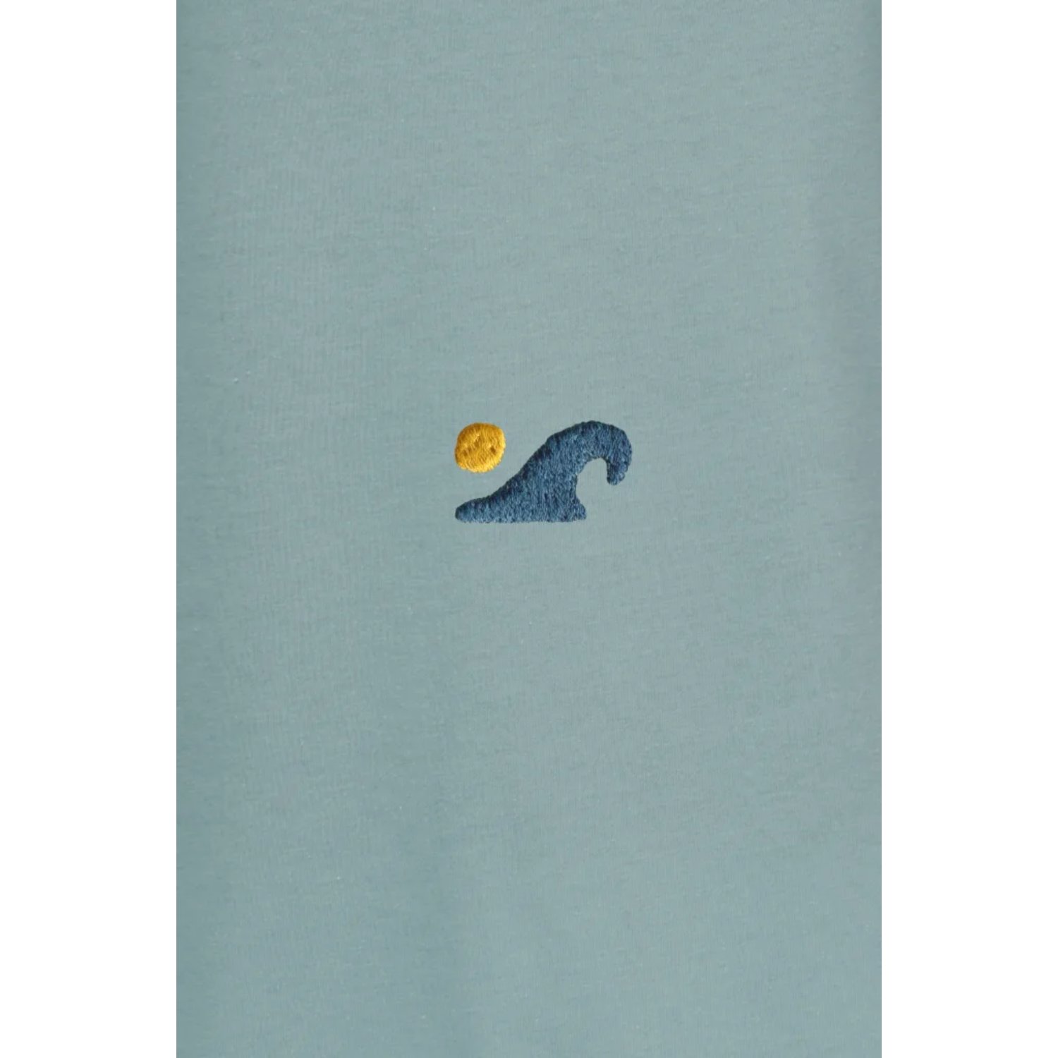 T-Shirt, Hellblau, Stickerei, Welle, kleiner Kreis