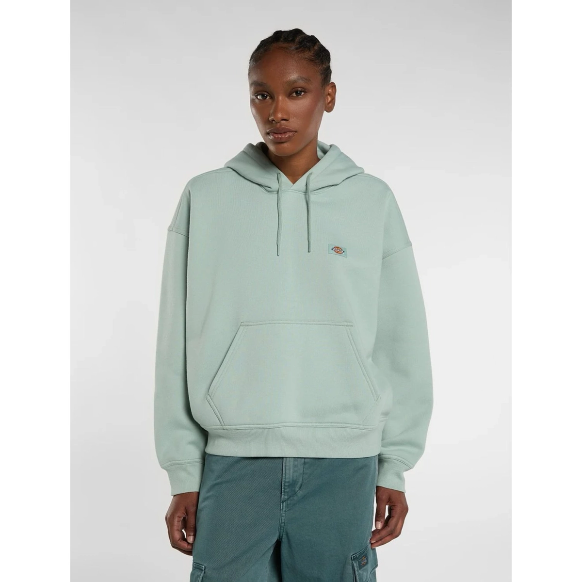Hoodie, Pullover, Unisex, Kängurutasche, Pastellgrün, Hoodie, Pullover, Kangaroo-Tasche, Unifarben, Kapuze