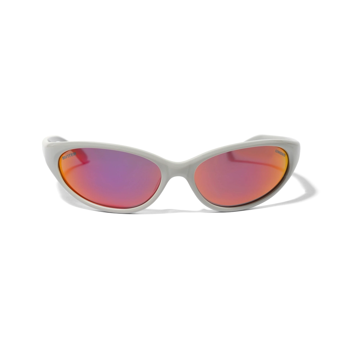 Sonnenbrille, cat eye, weißer Rahmen, roter Spiegel, UV-Schutz, Sonnenbrille, orange Spiegel, weiße Rahmen, cat-eye, UV-Schutz