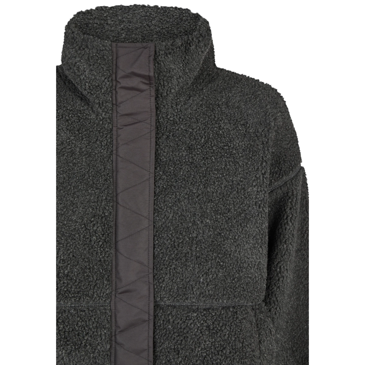 Fluffy Teddy Coat Lederjacke, Schafwolloptik, Teddyfell, Stehkragen, Frontverschluss