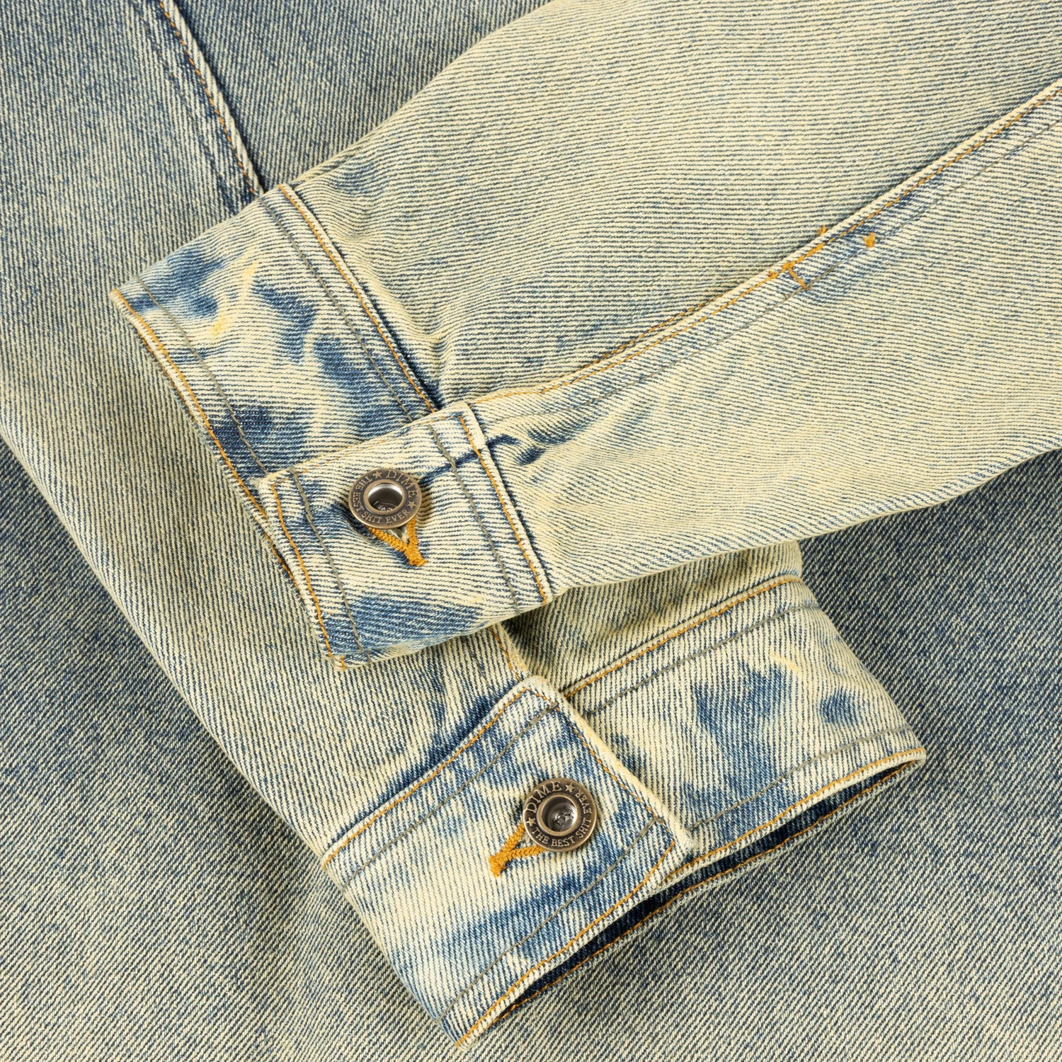 Jeansjacke, Denim, Hellblau, Waschung, Metallknöpfe