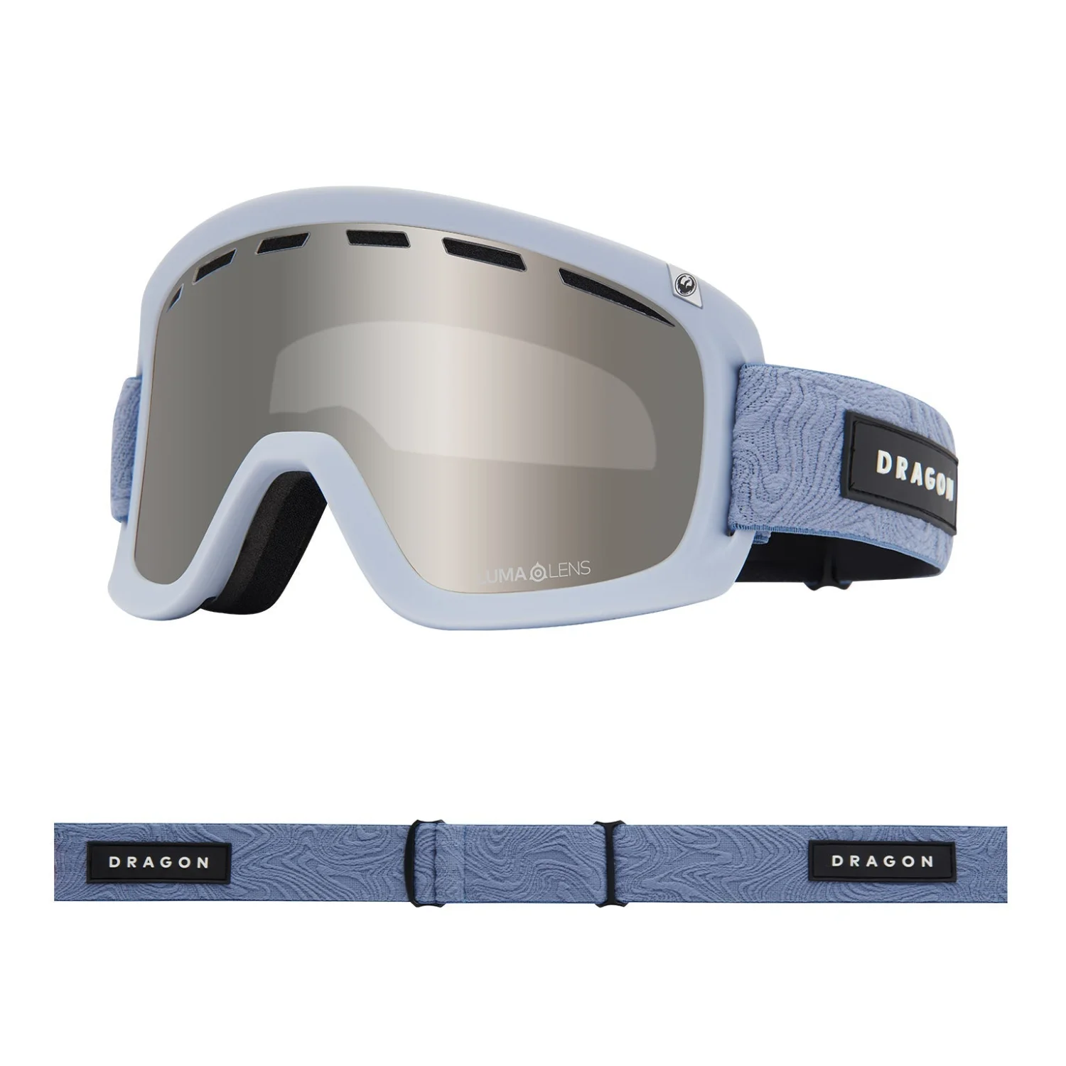 D1 OTG Snowbrille, Goggles?, Skibrille, Blauer Gurt, Dragon