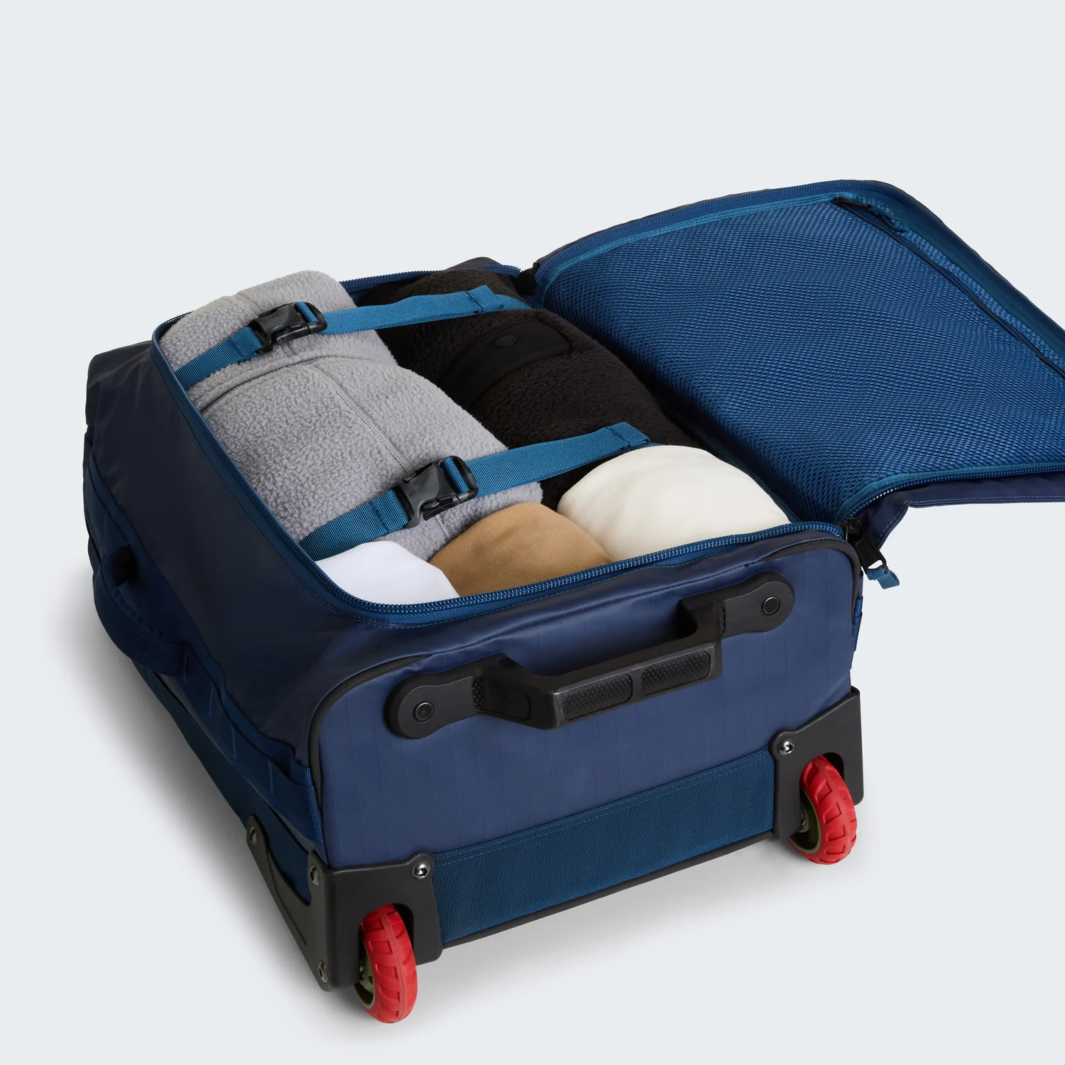 Base Camp Voyager 21 Roll Rollkoffer, Dunkelblau, Teleskopkoffer, Packgurte, Netzfach