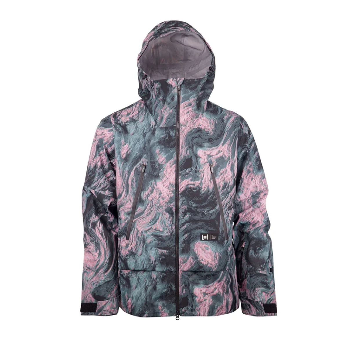 Lighthouse Jacket Veste, manteau de randonnée, chemise ?, poches intérieures, motif camouflage, veste imperméable, veste à capuche, motif jacquard, imperméable, coloris rose-gris-noir