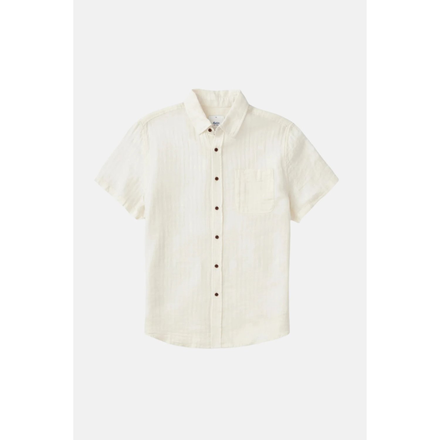 Alan Solid Shirt Chemise, manches courtes, col, patte de boutonnage, beige