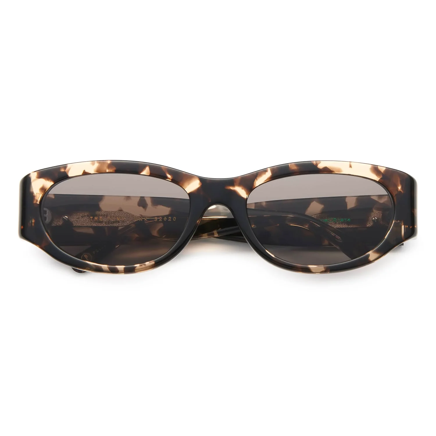 The Funk Punk Polarized Sonnenbrille, Kunststofffassung, Havanna-Muster, dunkle Gläser, breite Fassung