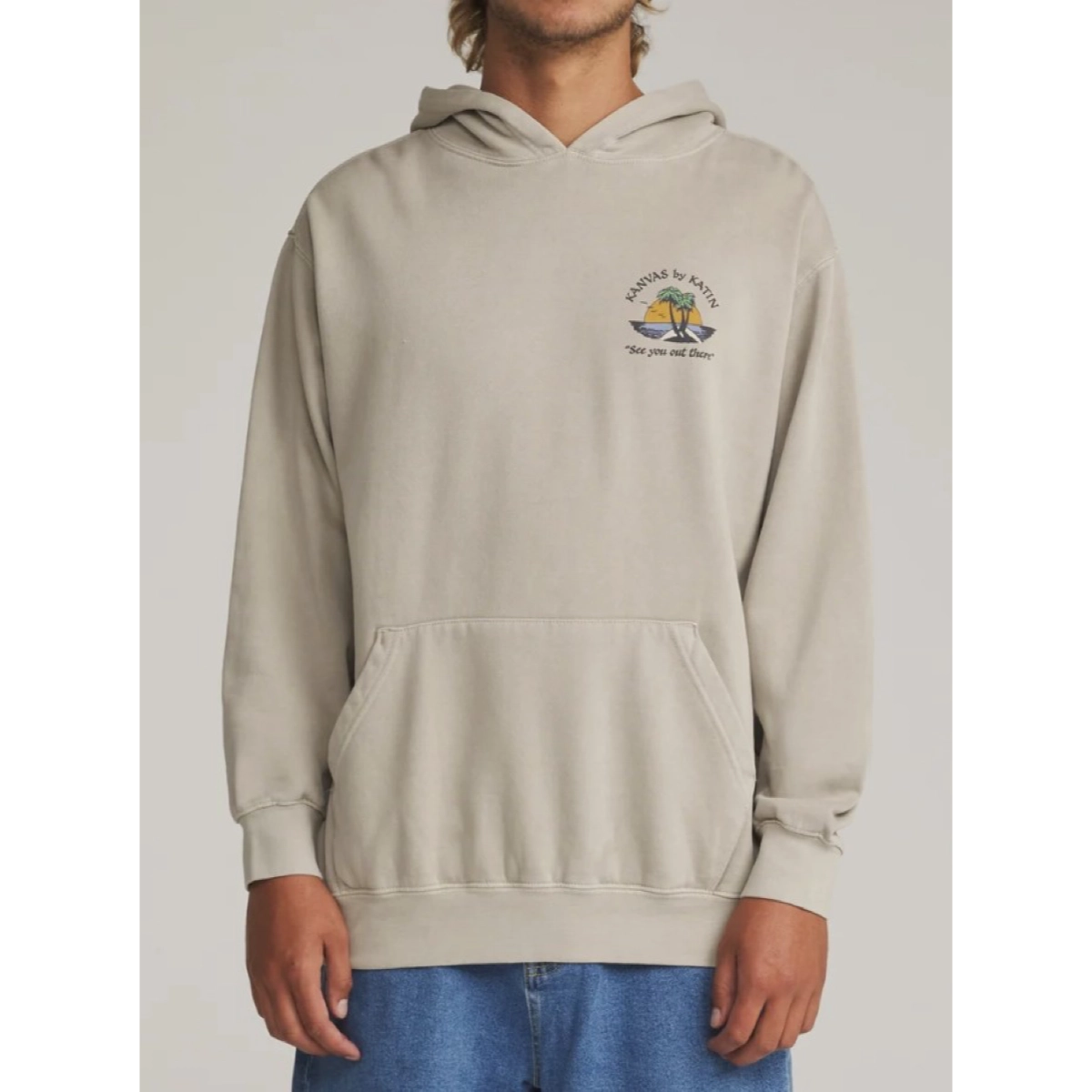 Salina Hood sweat à capuche, beige, pull, poche kangourou, petit logo
