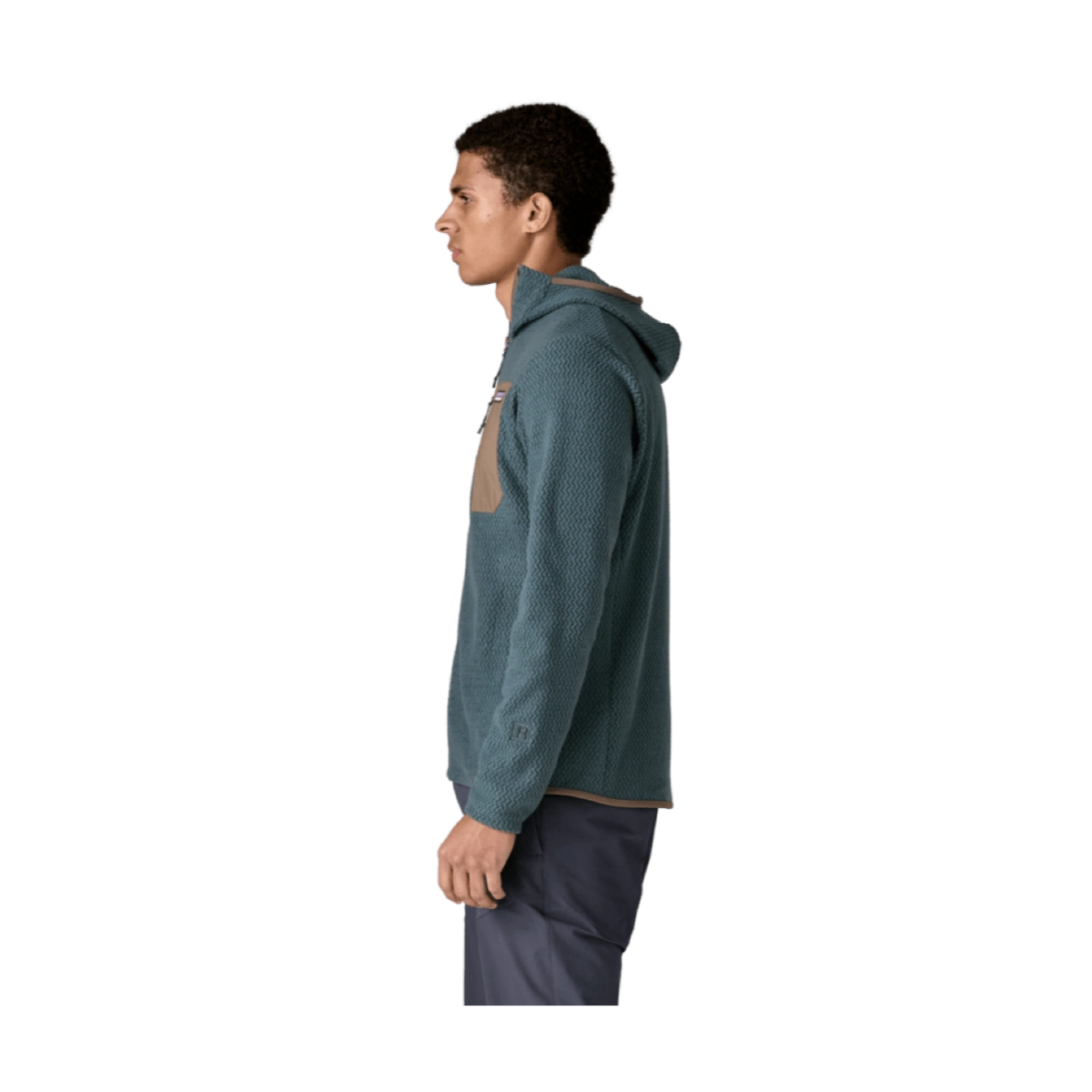 M'S R1 Air Full-Zip Hoody Herrenjacke, Fleece, Kapuzenjacke, Blaugrün, Seitentasche