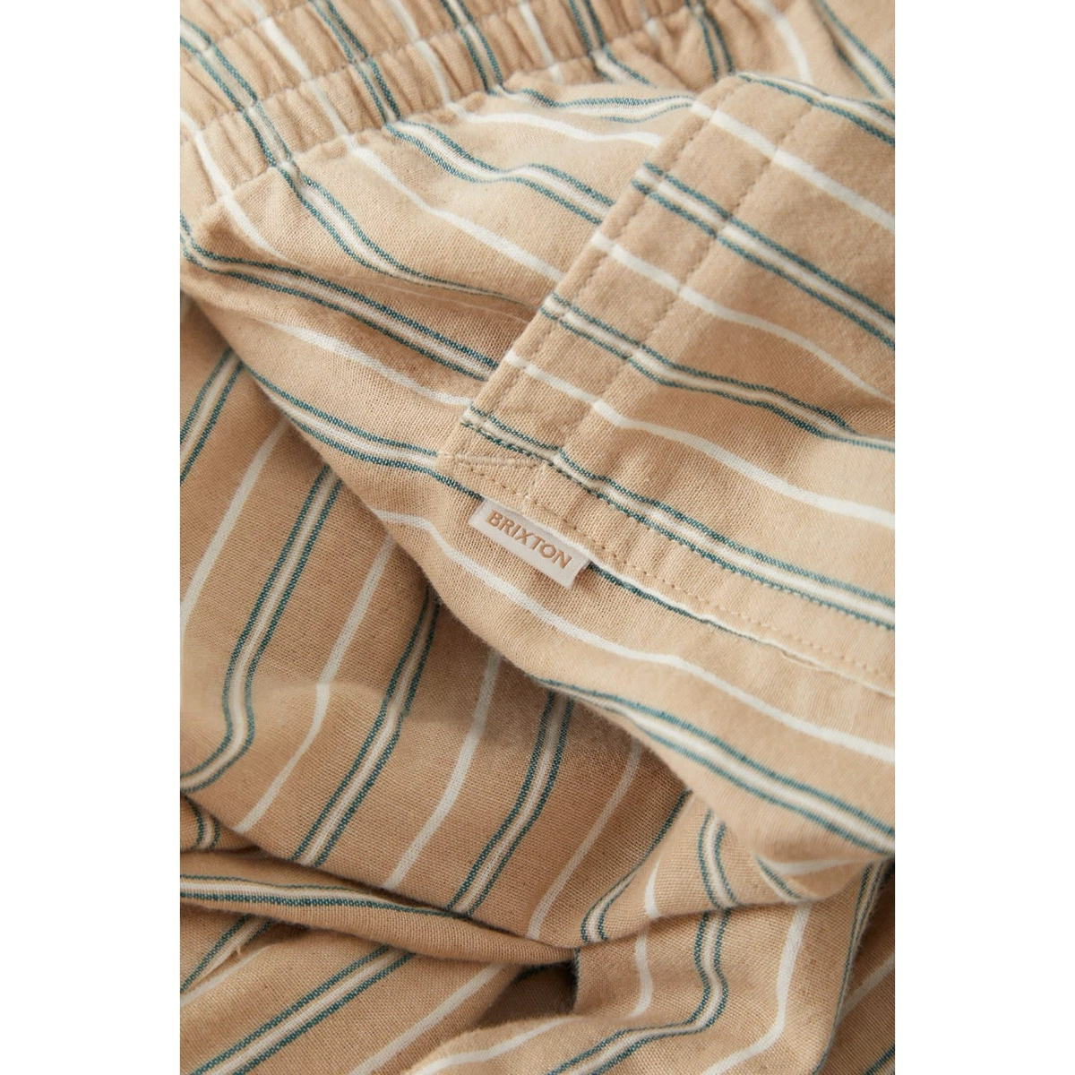 Streifenstoff, Beige Hemd, Baumwolle, Leicht, Label Brixton, Stoff, Streifen, Beige, Kleidungsstück, Label Braxton