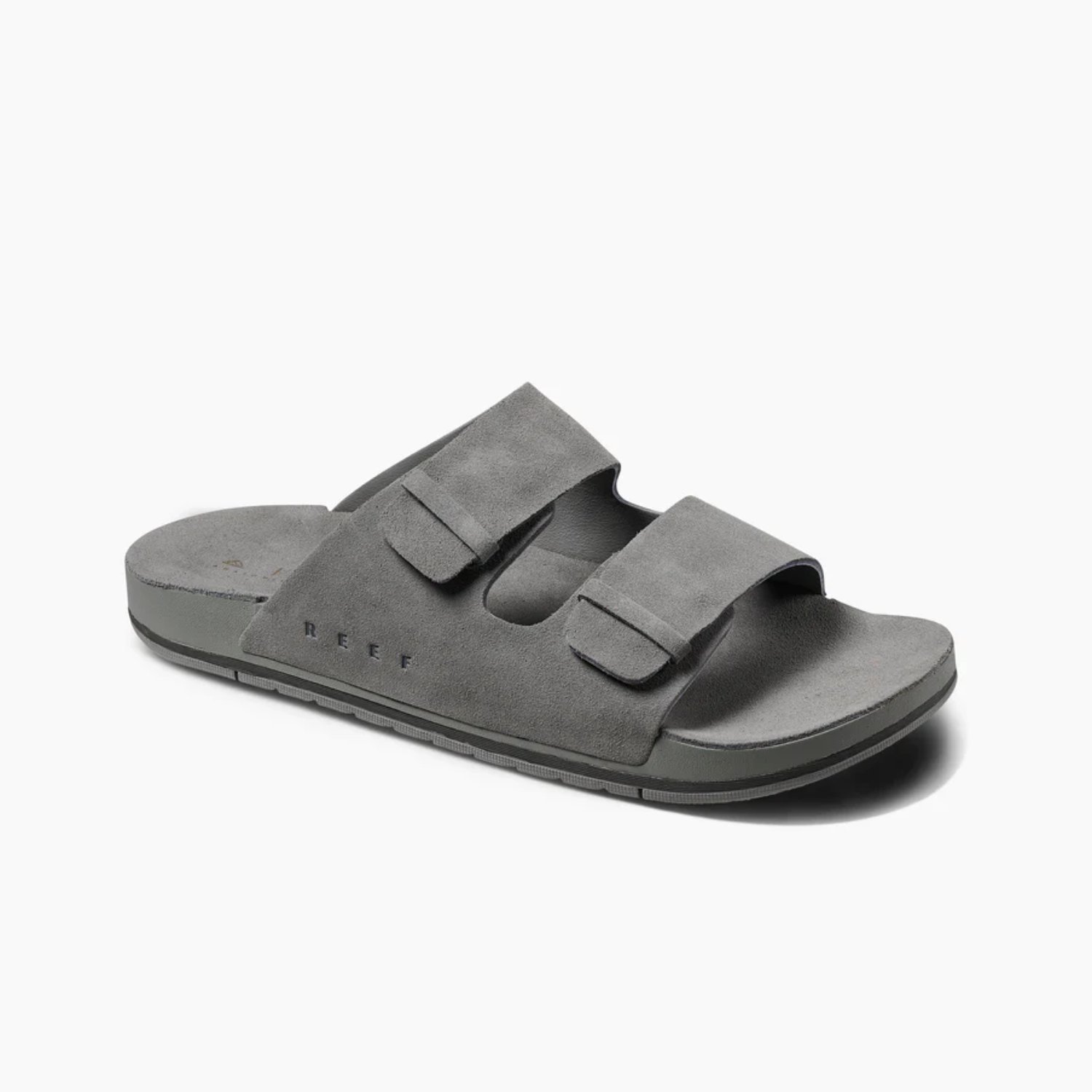 Sandal, Zweiband, SchaumGummi, Grau, Breite Passform