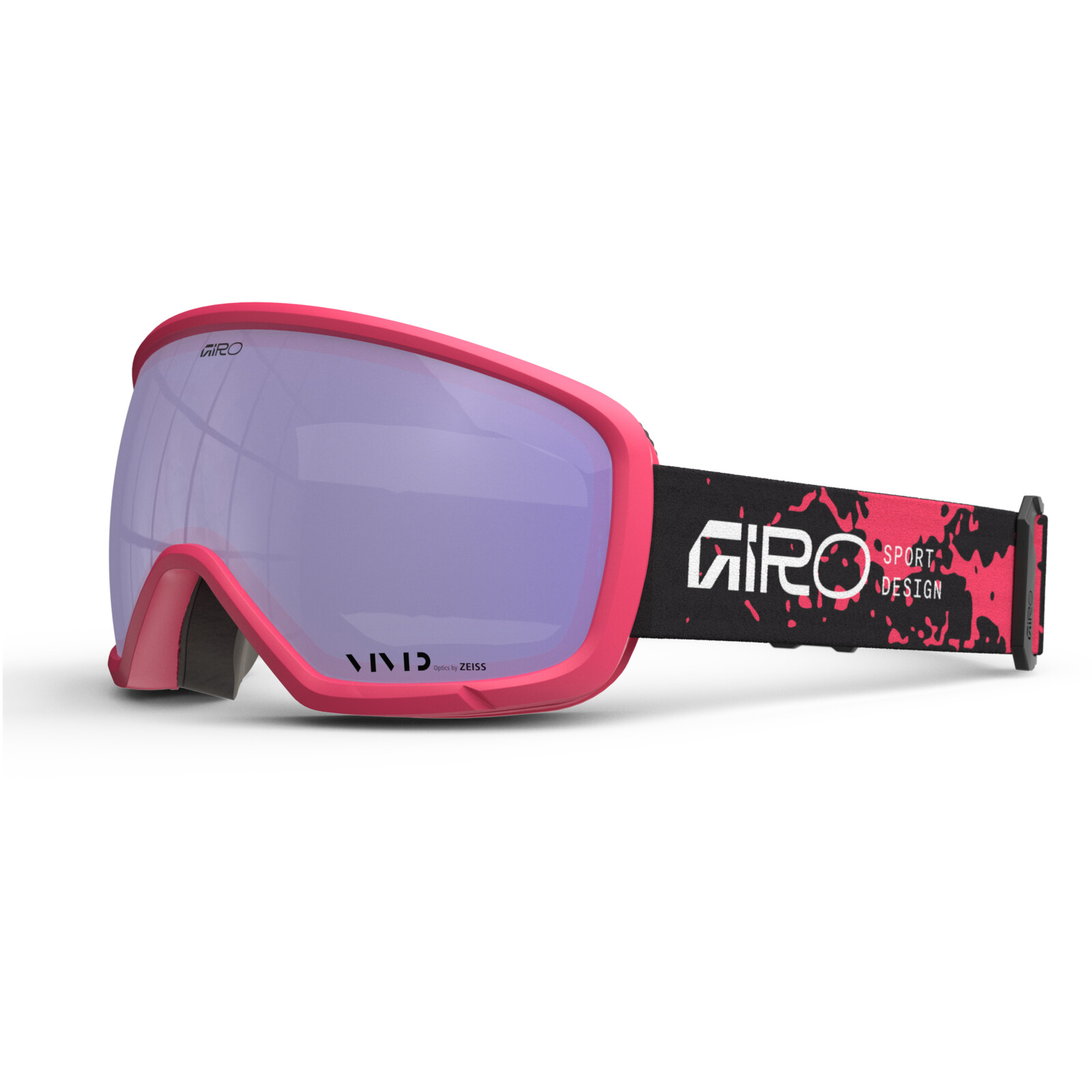 W Ringo Vivid Goggle Lunettes de protection, neige, rose, monture rose, motif de la sangle