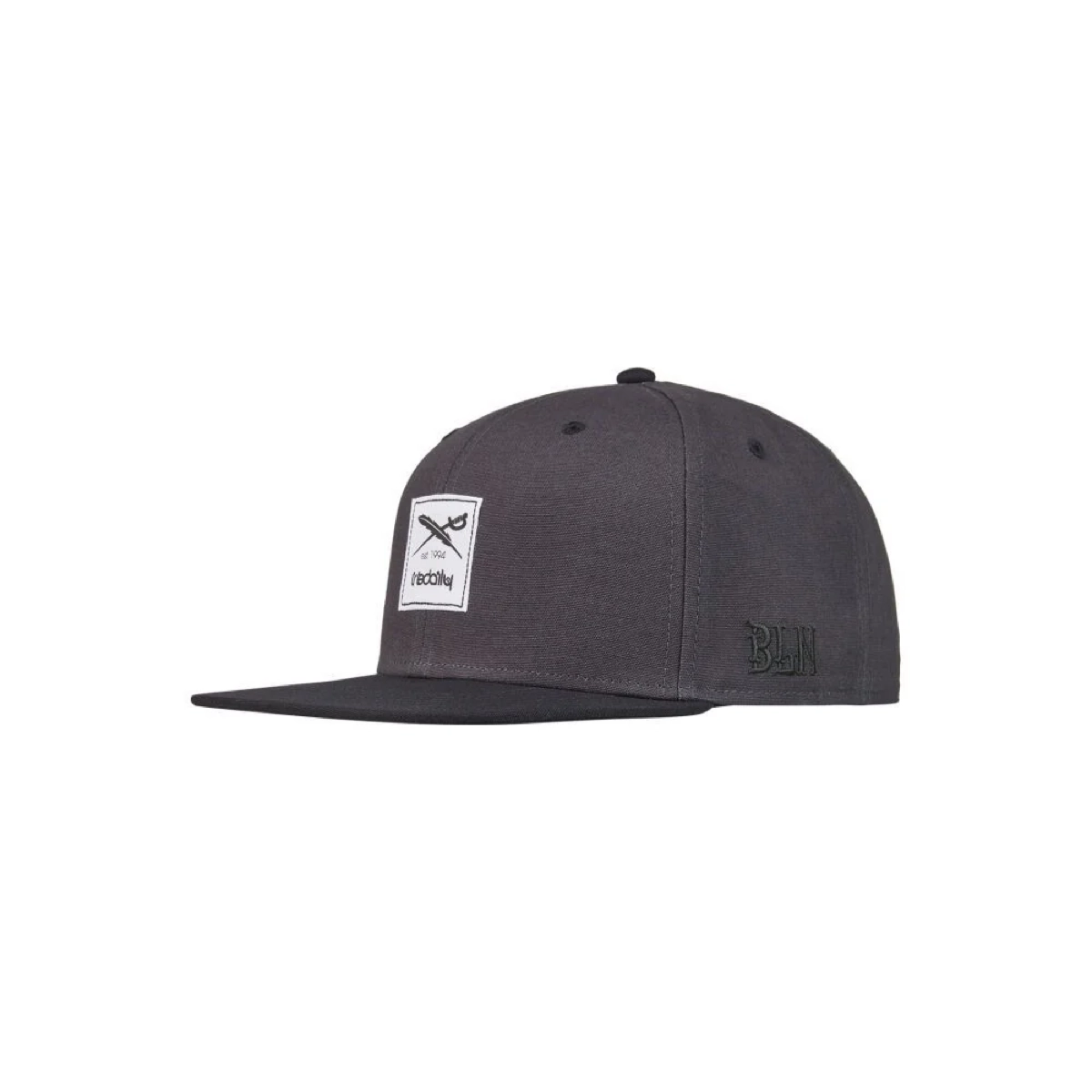 Daily Contra Snapback Casquette de baseball, grise, brodée, avec écusson rectangulaire et visière plate