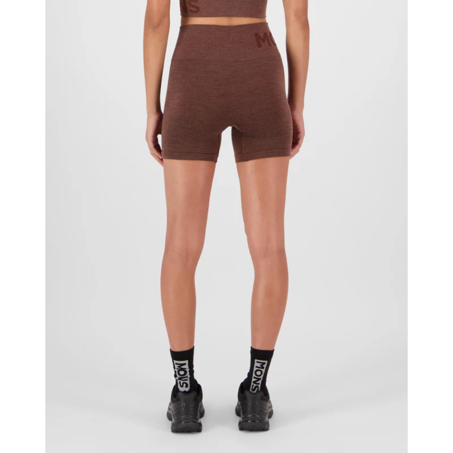 Solace Merino Seamless Shorts shorts, athleisure, braun, gerippt, oberschenkel-lang