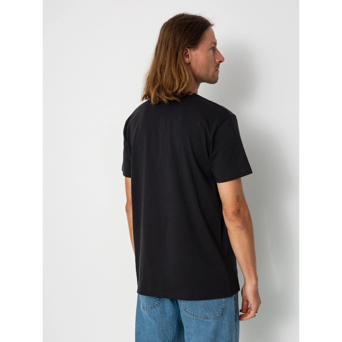 T-shirt à manches courtes, noir, en coton, uni