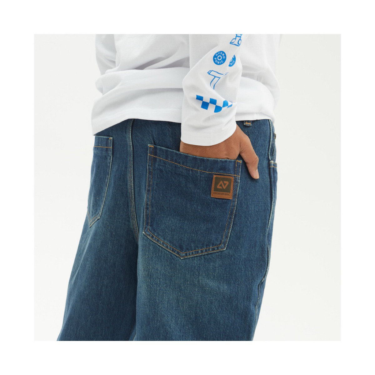 Wisdom denim Bekleidung, Hosen, Jeans, Langarm, Handschuh