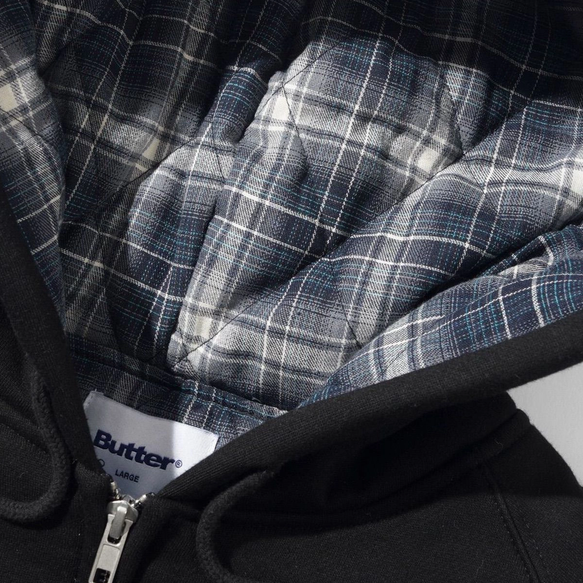 Plaid Lined Zip-Thru Hood PLAID, HOODIE, ZIPPER, FLEECE, PLÜSCH
