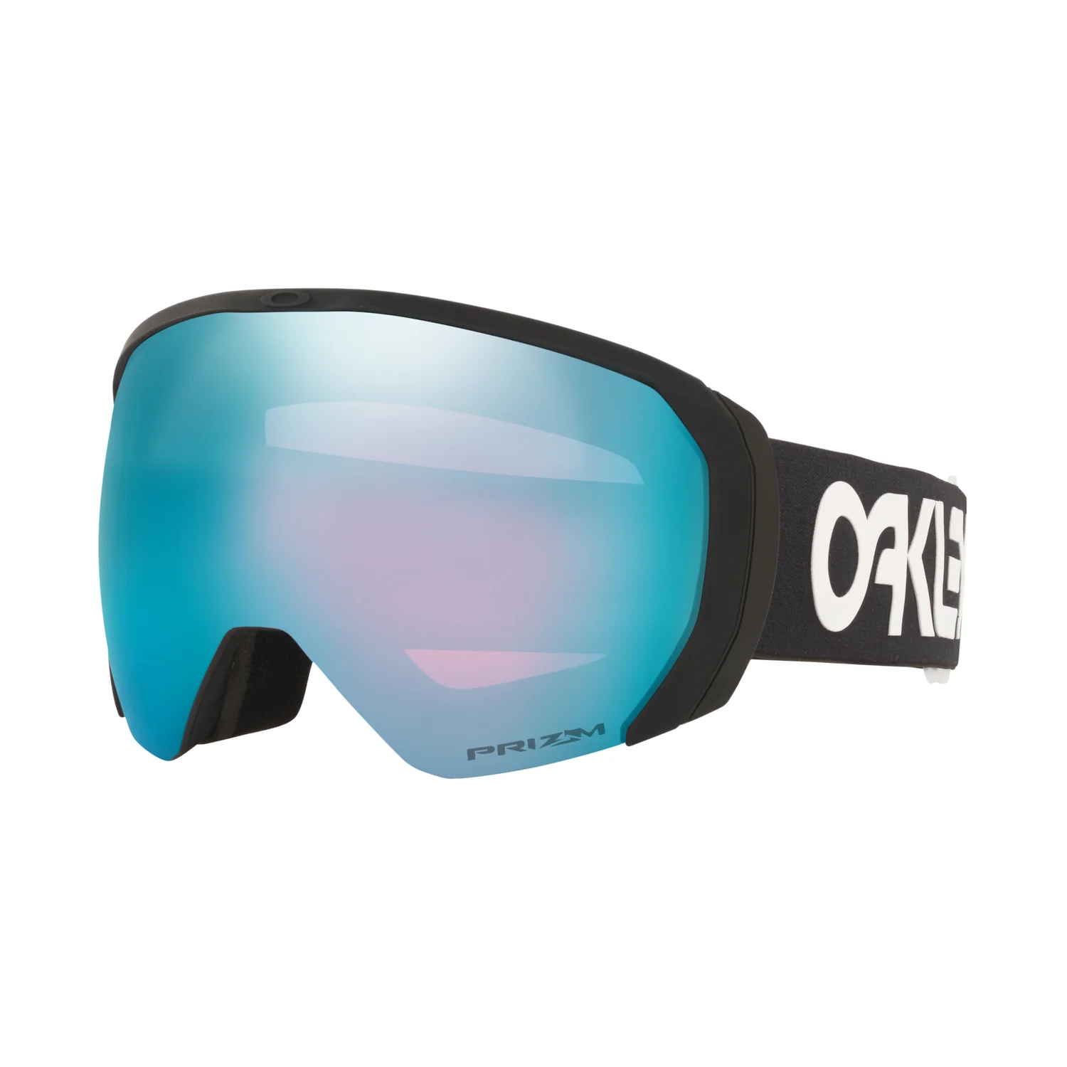 Skibrille, verspiegelte Scheibe, türkise Linse, schwarzer Rahmen, elastisches Kopfband