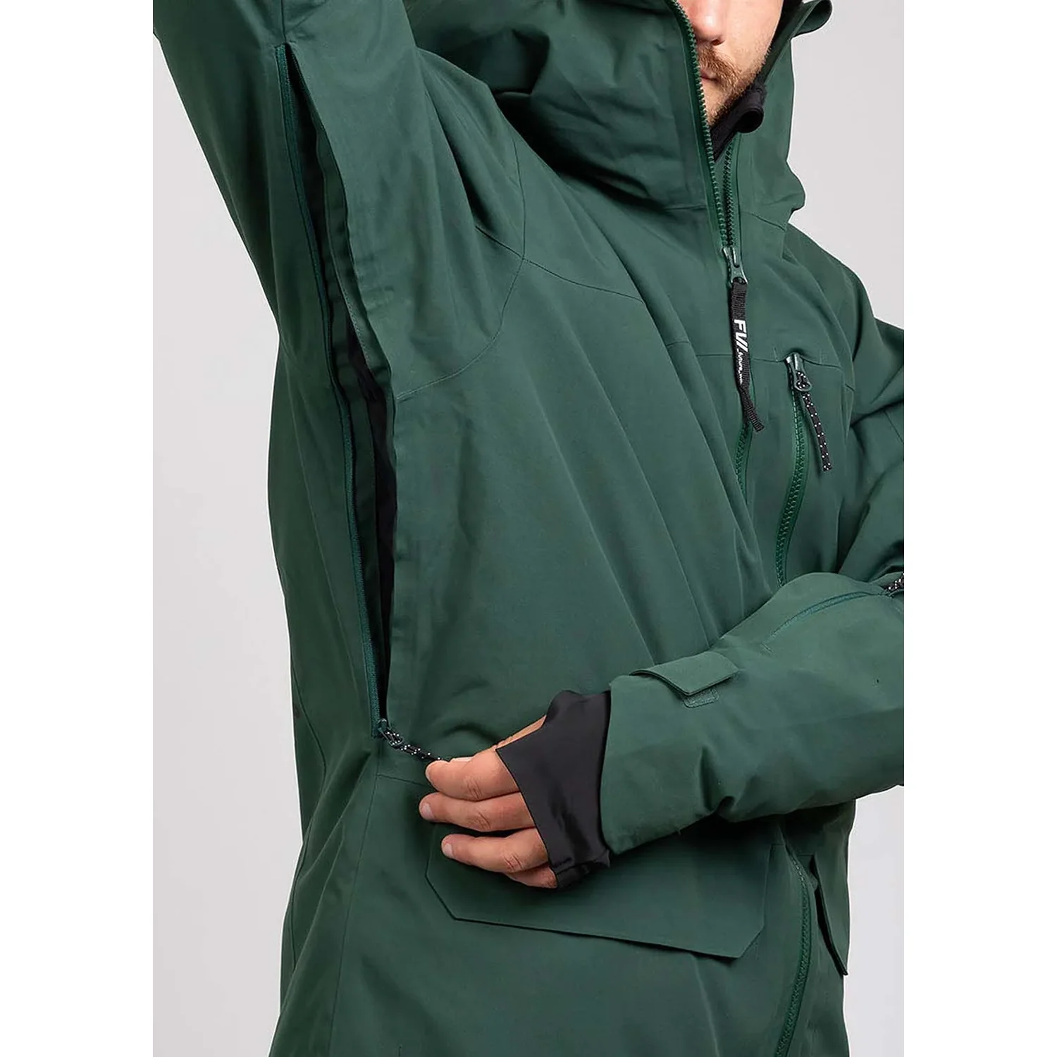 Catalyst Insulated 2L Veste de plein air, vert foncé, capuche, poches zippées, aération au niveau des manches