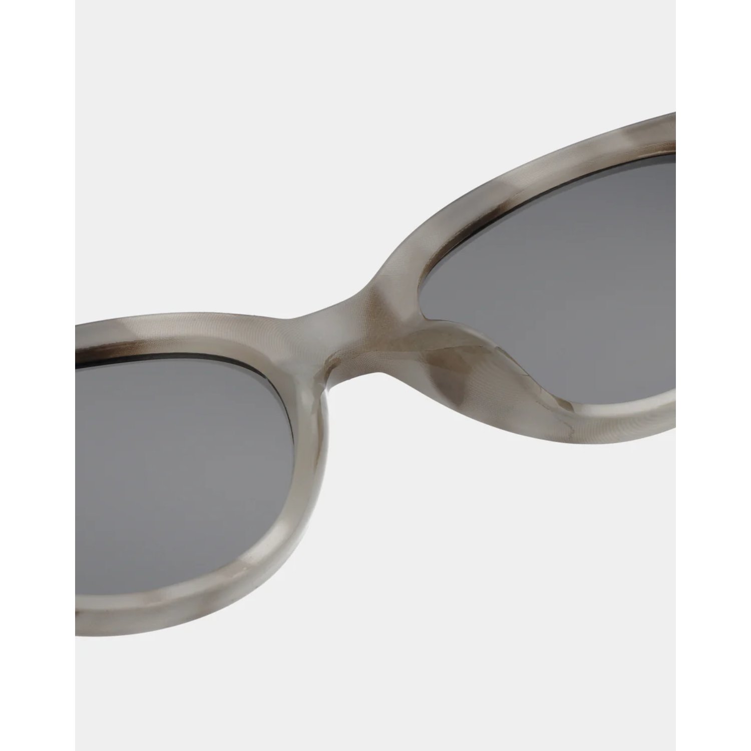 Winnie Lunettes de soleil, verres ronds, monture en plastique translucide, verres teintés gris, modèle sans monture