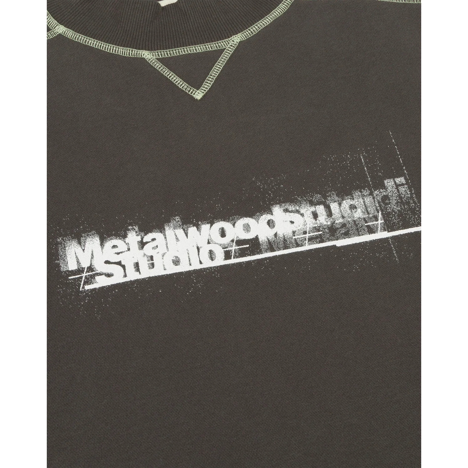 T-Shirt, Rundhalsausschnitt, dunkelgrau, Kontrastnähte, Frontprint
