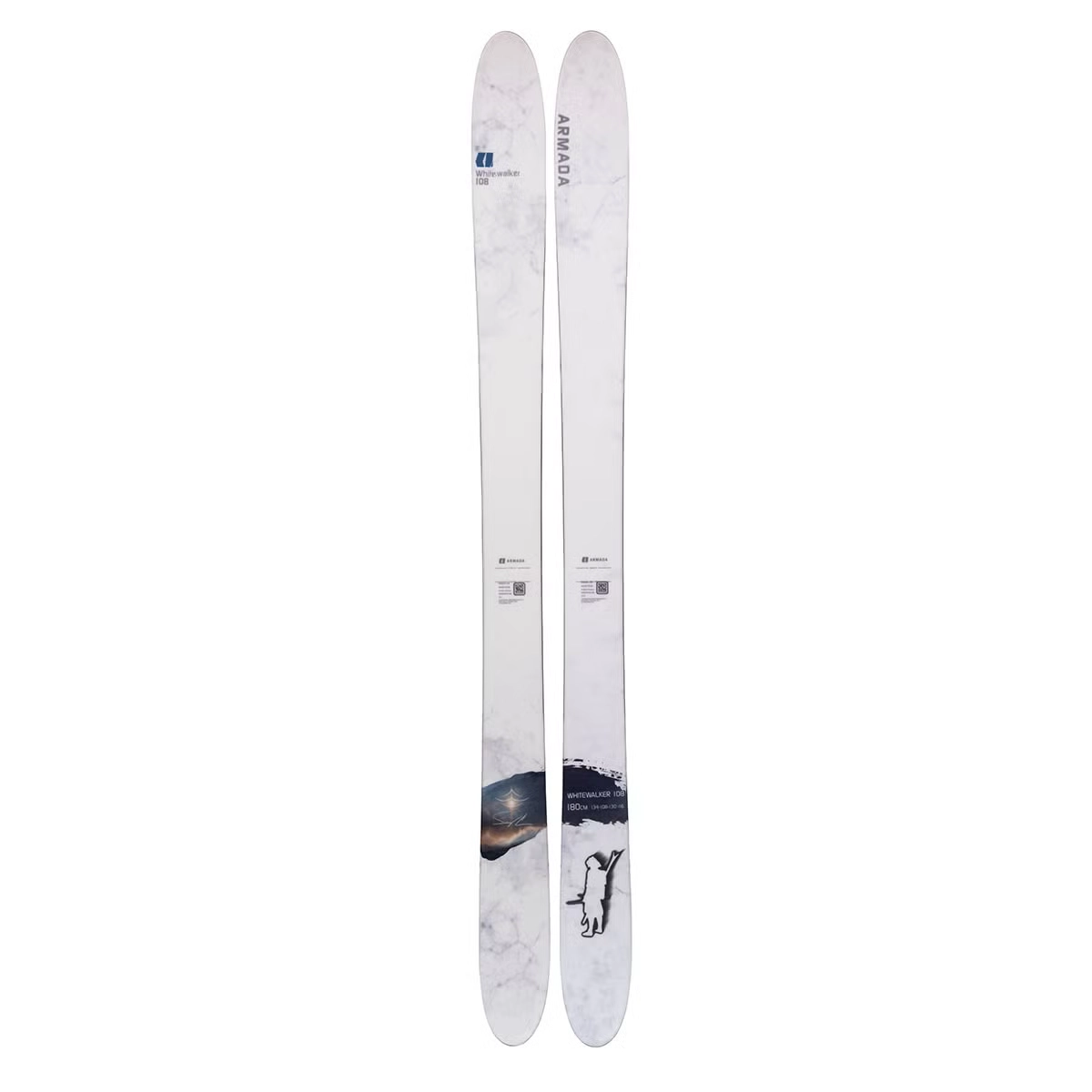 Whitewalker 108 Ski, skis, marbre blanc, lot de deux skis