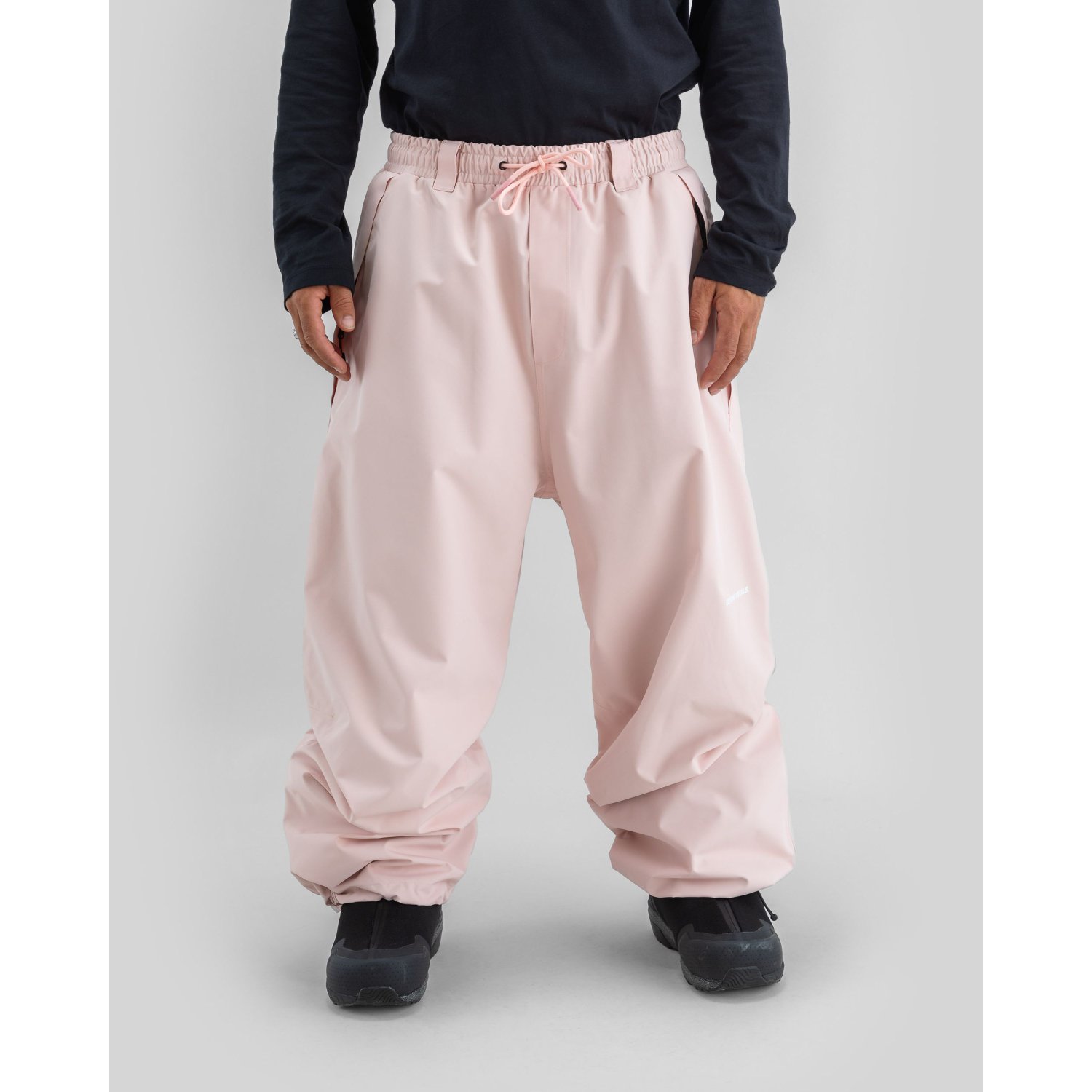 Schneehose, weit, rosa, Kordelzug, elastischer Bund