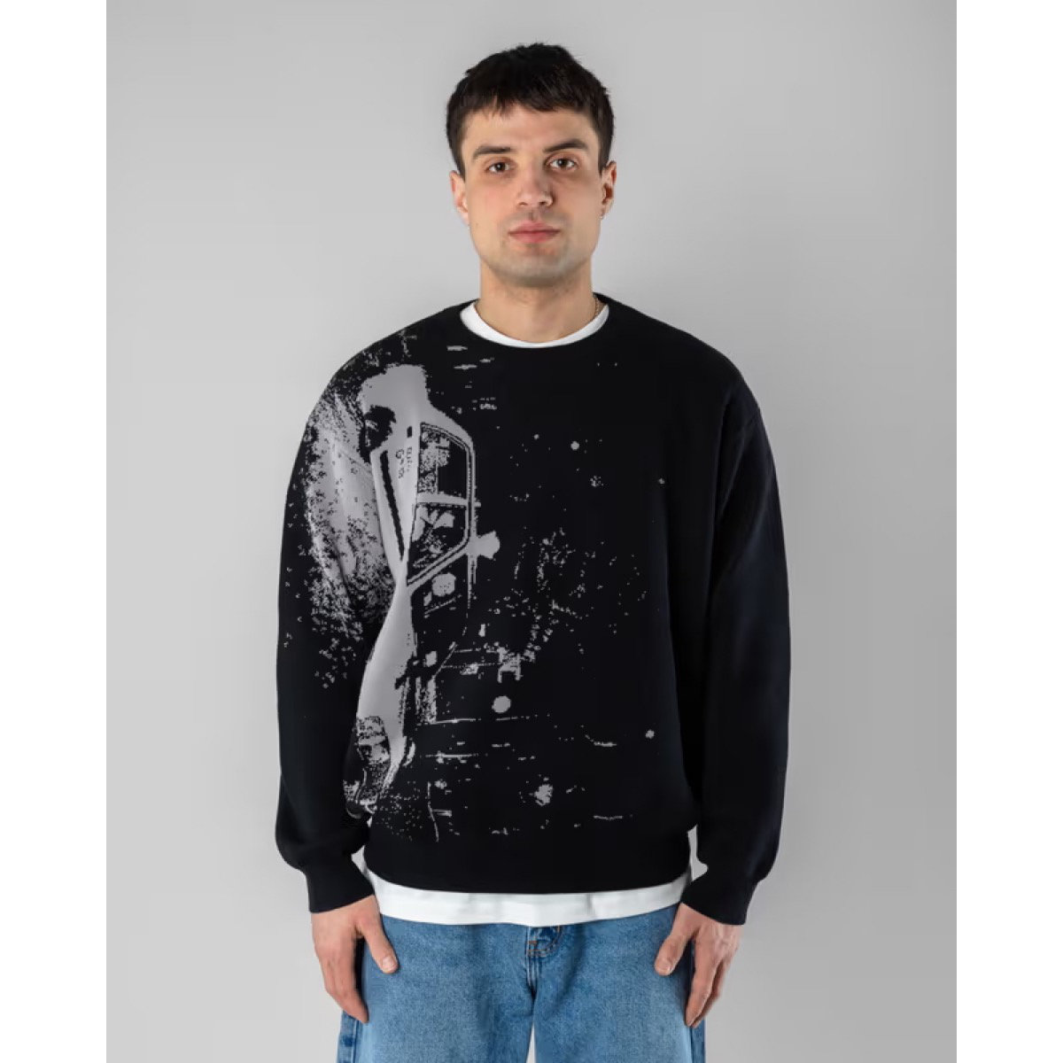 Jacquard Knit Sweater Beyond Medals Jacquard Knit Sweater Grey, vue 2