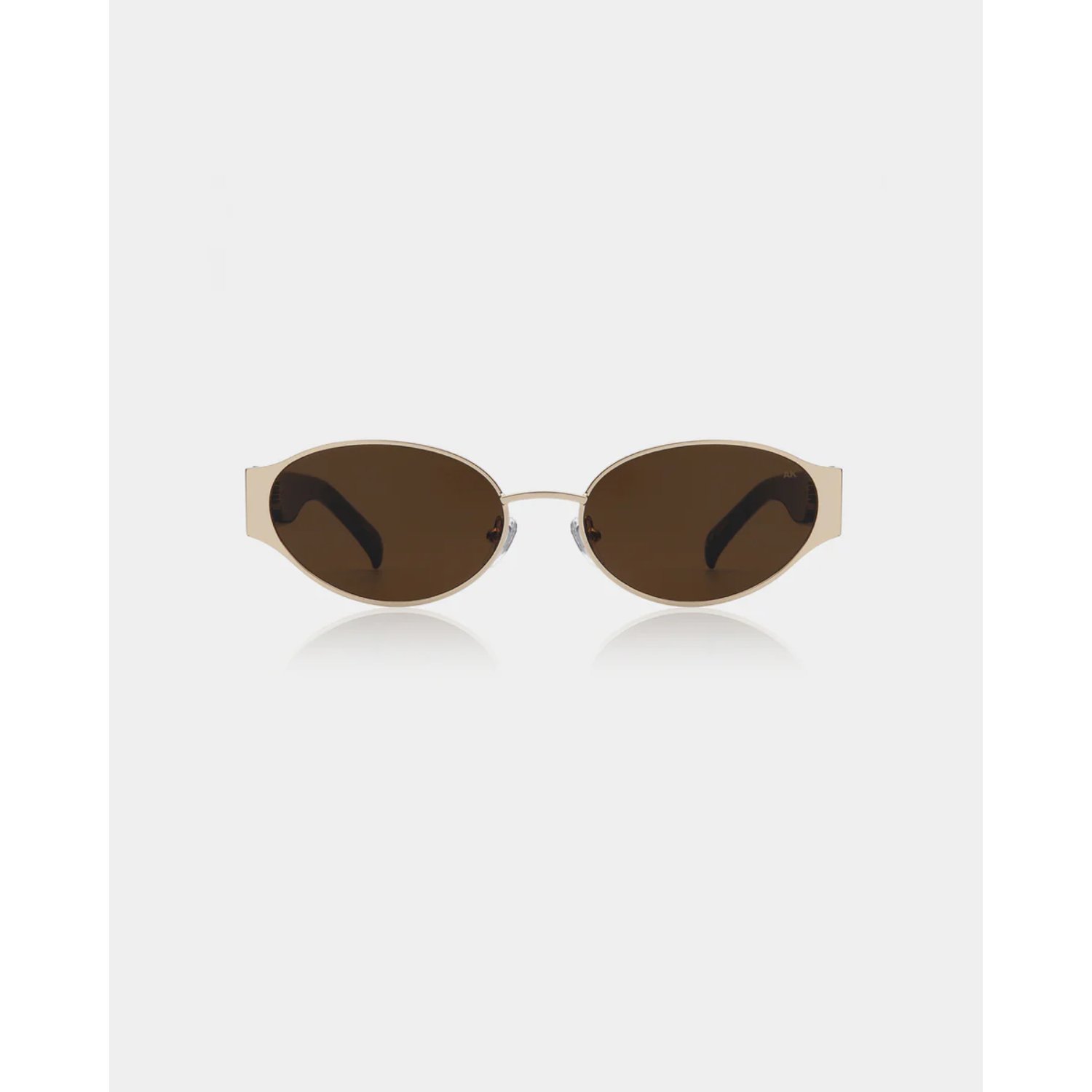 Bella Sonnenbrille, Oval, Braun, Metallrahmen, Gläser Braun